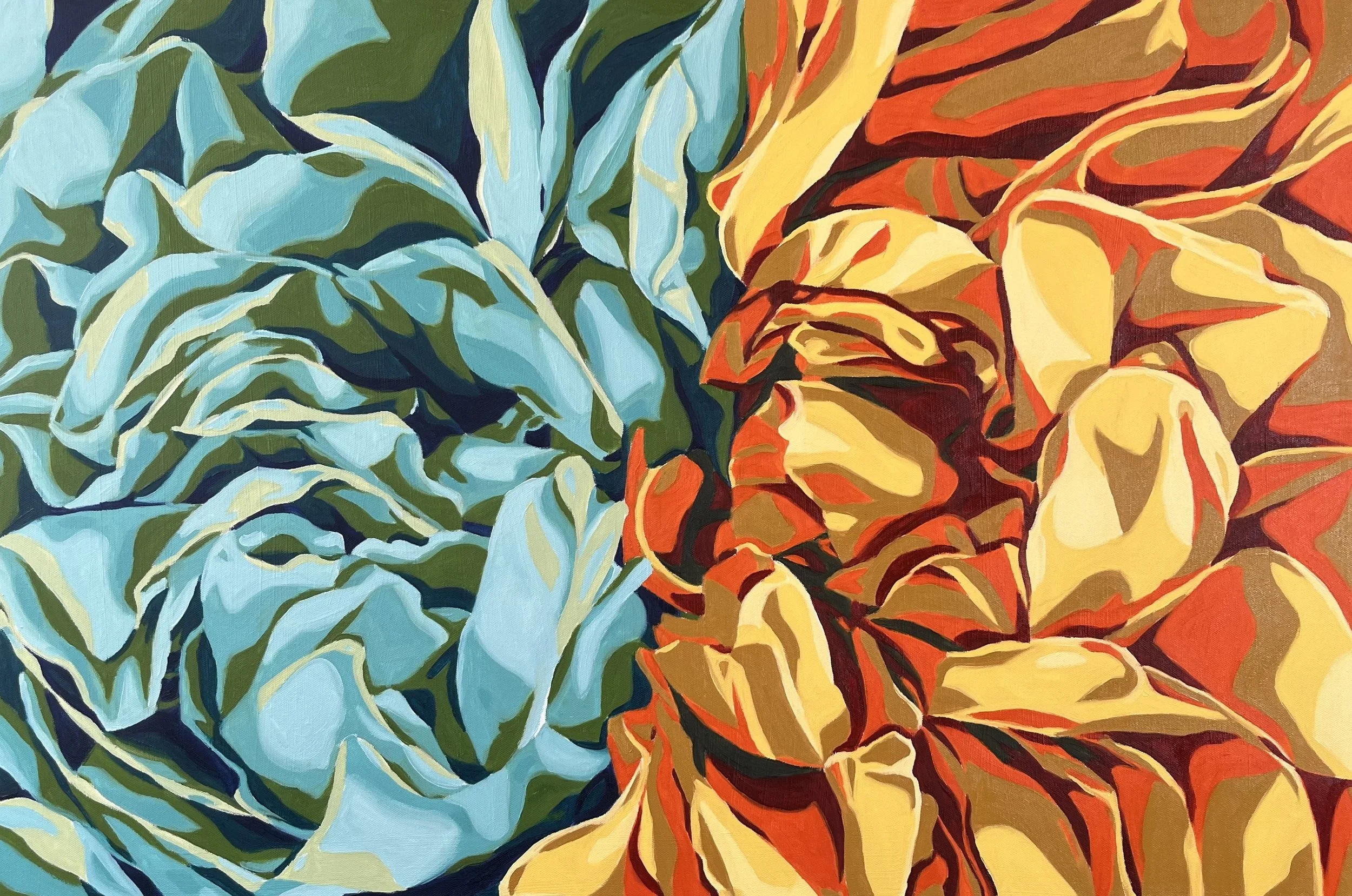Bouncing (2026), Oil Pastels on Canvas, 60 x 90cm