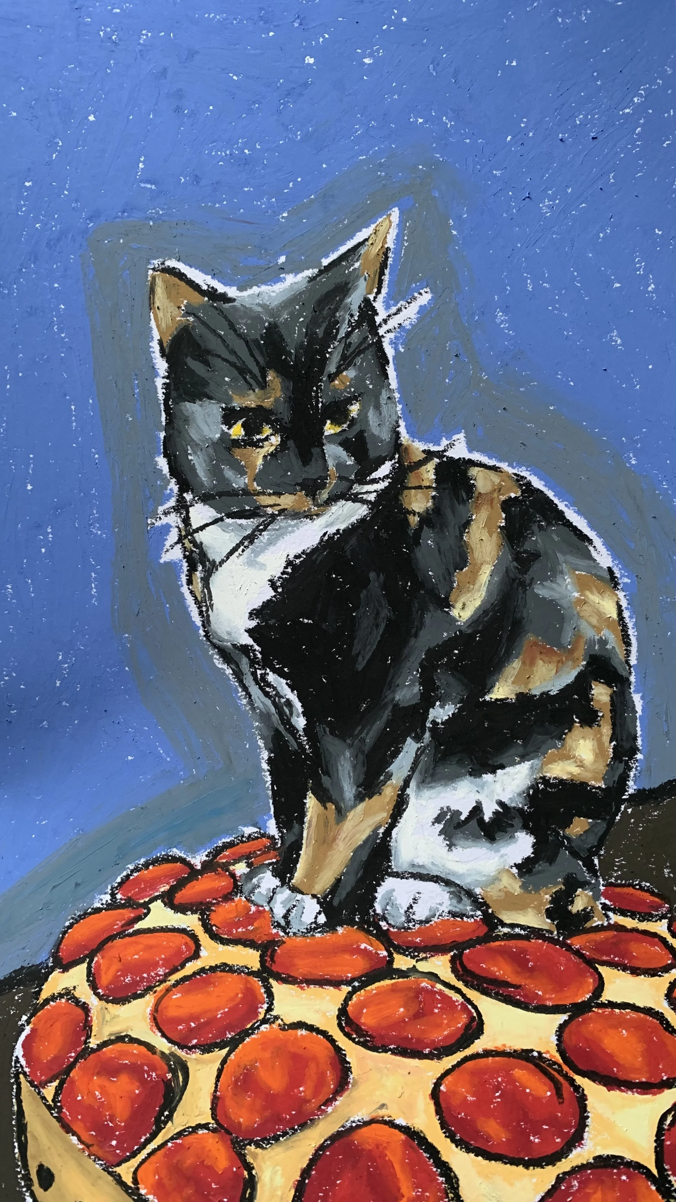 Toadstool (2023), Oil Pastels on Paper, 15 x 29 cm