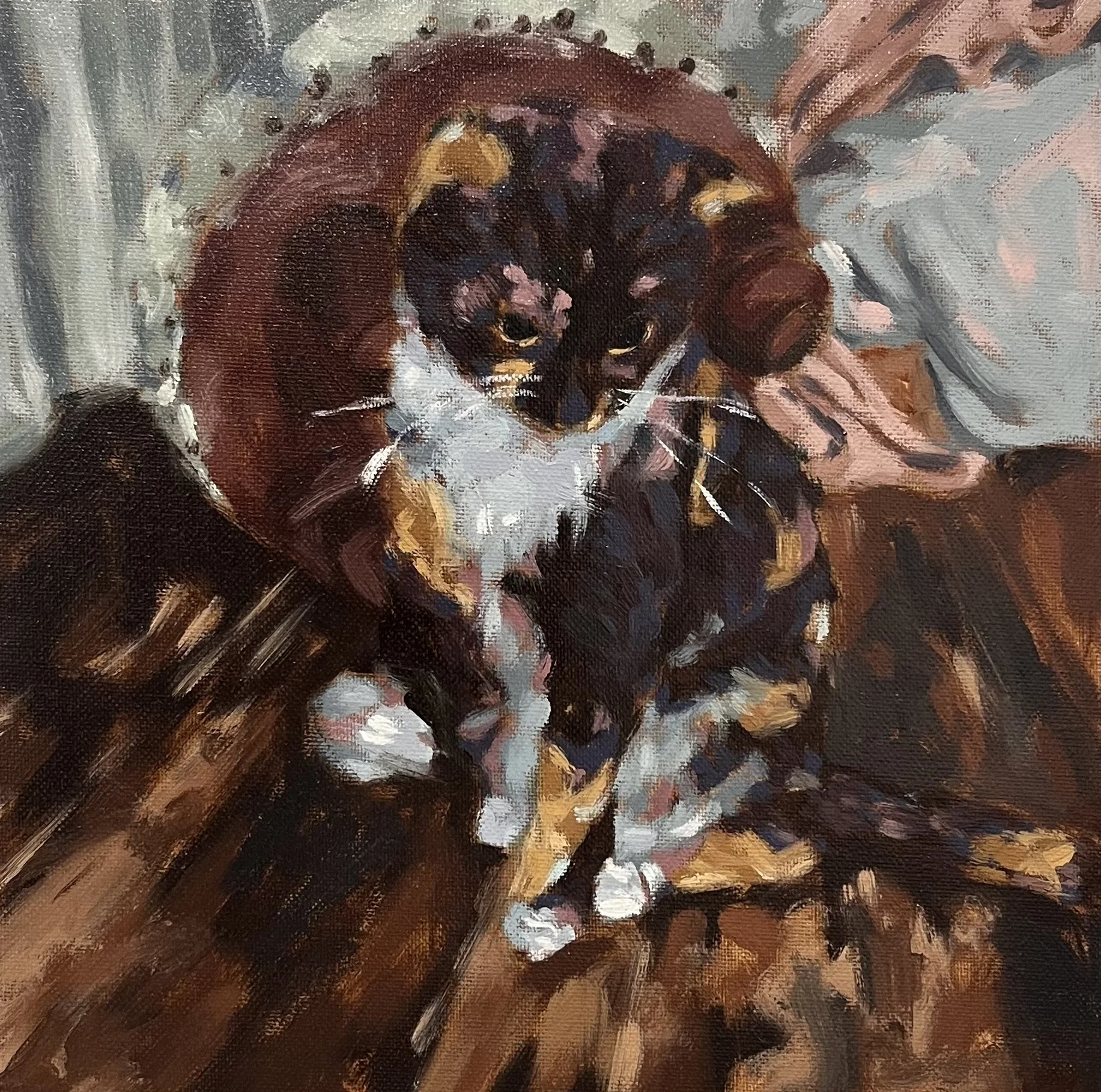 String Colour Study (2025), Oil Paint on Canvas, 20 x 20 cm
