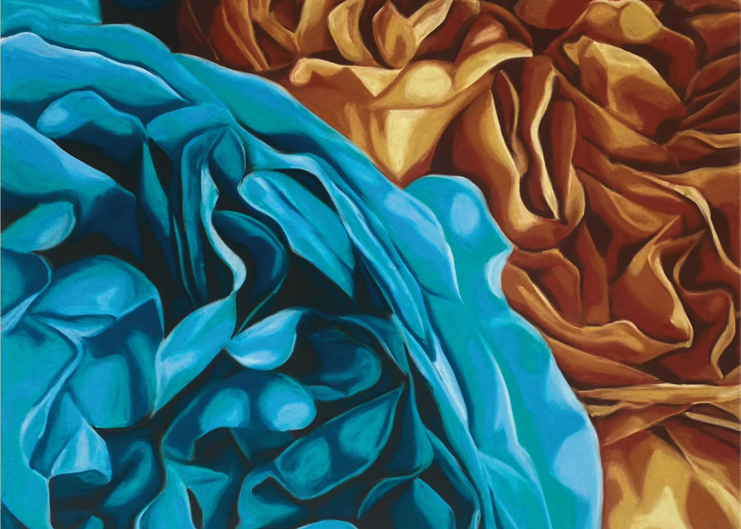 Burnt into blue (2025), Oil Pastels on Canvas, 80x100cm