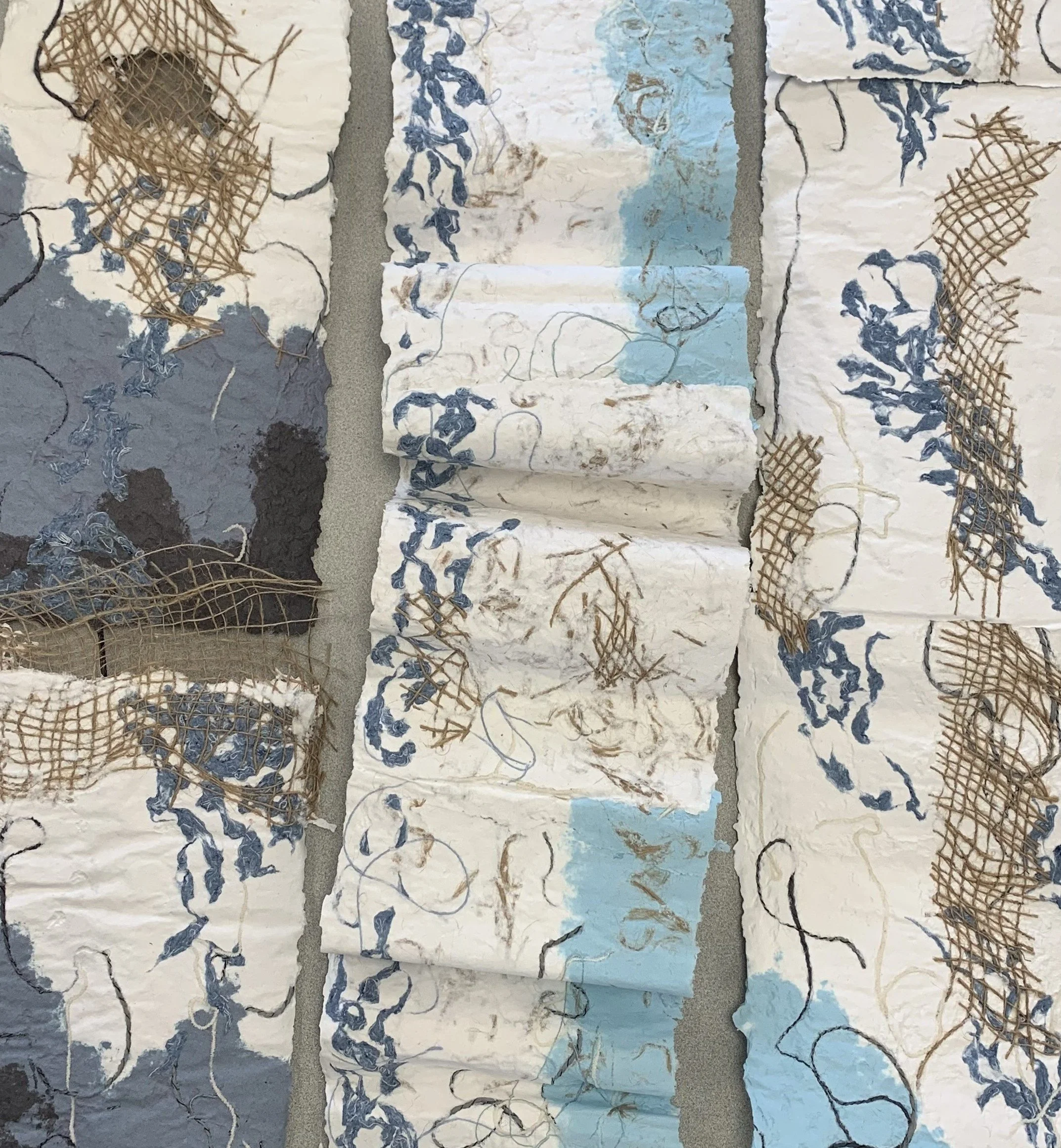 Net (2025), Paper Pulp and Recycled Materials, 21 x 89.1cm