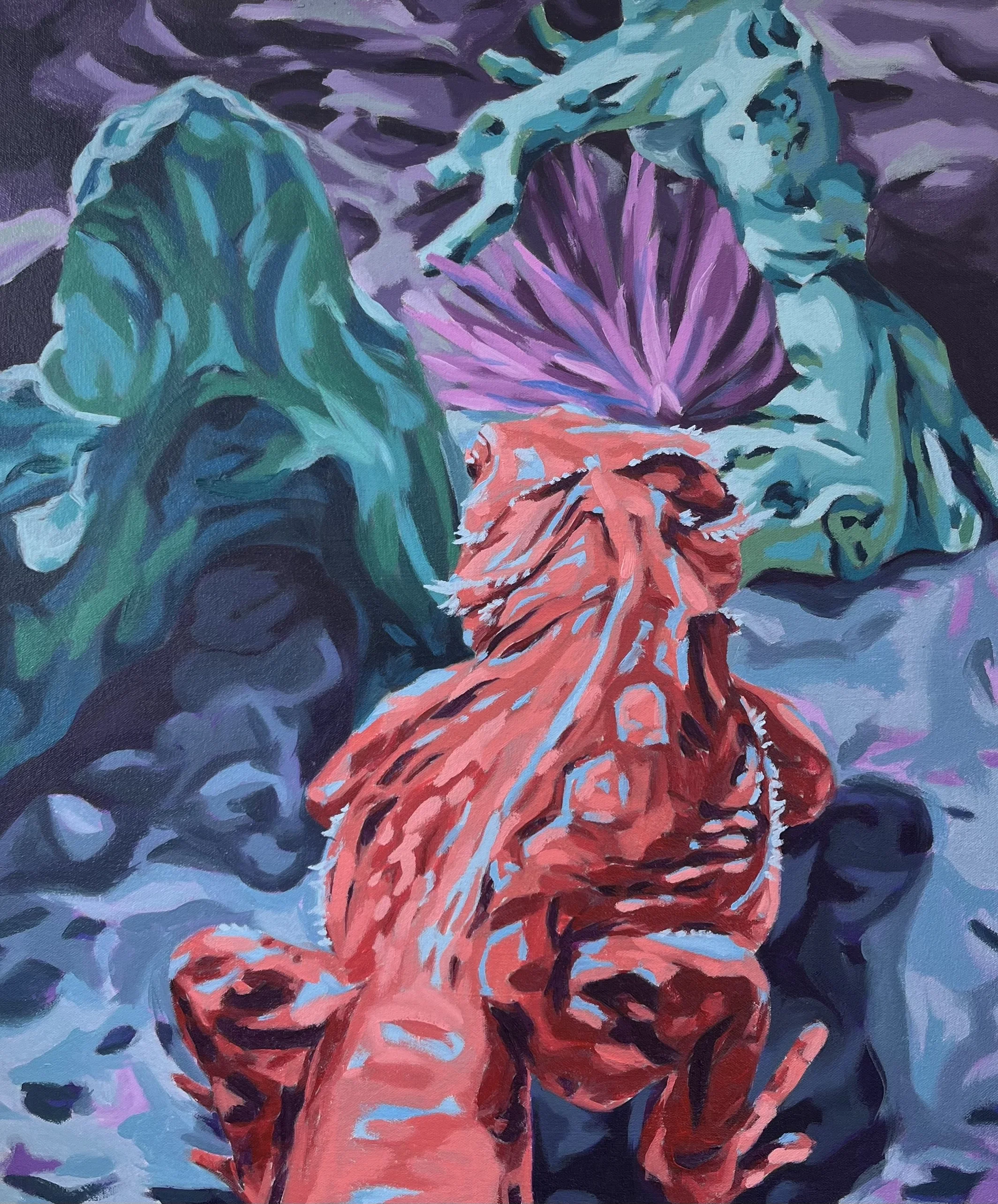 Watching, Oil Paint on Canvas, 60 x 50 cm