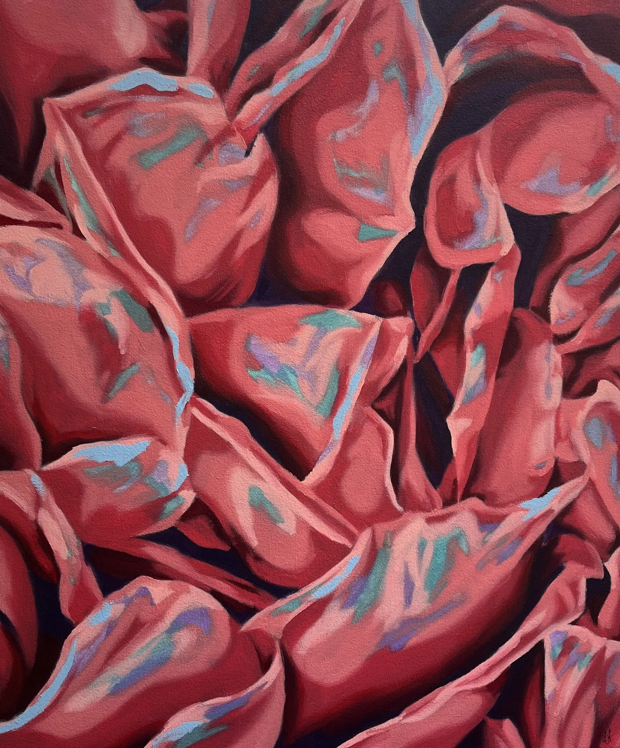 Crowding (2026), Oil Pastels on Canvas, 50 x 60cm