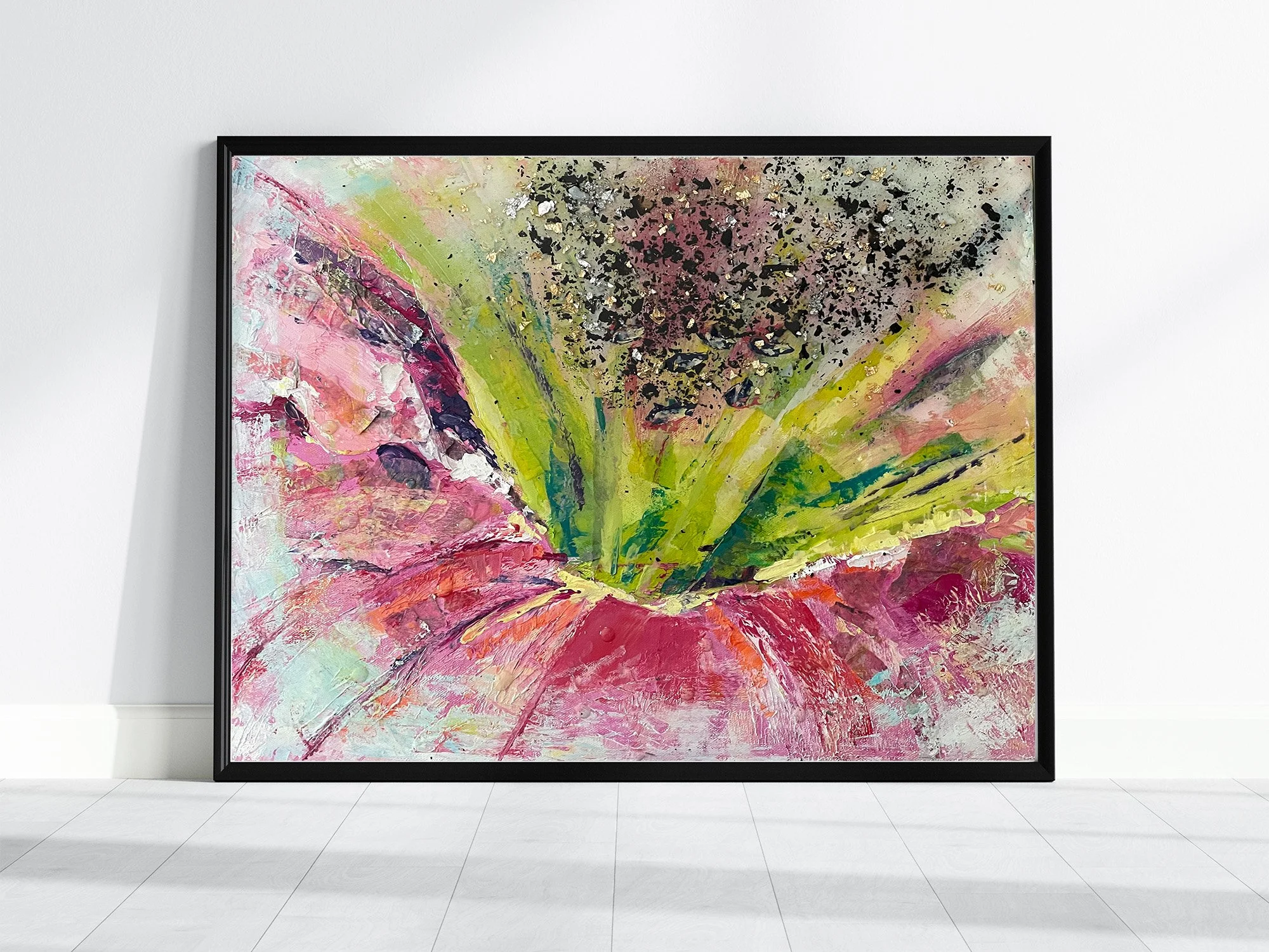 Floral Chromatics 03_ Resilience Blooms_ Oil and cold wax, Mixed Media, Finish with Resin, 20x16 frameAugust SharonElwell .jpg