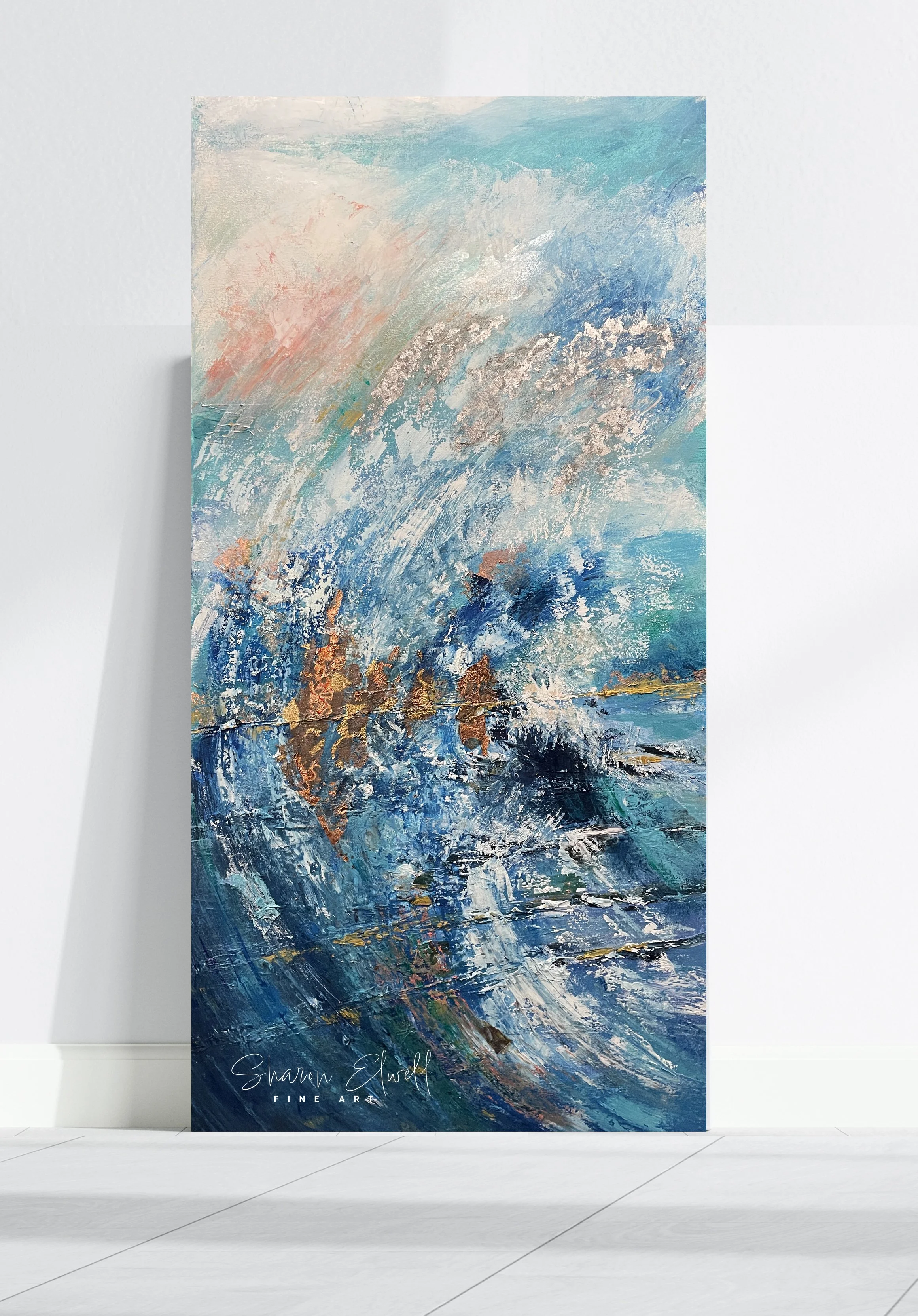 DreamsOnTheHorizon_oil_copper_and_gold_leaf_48x48_SharonElwell_2025.JPG