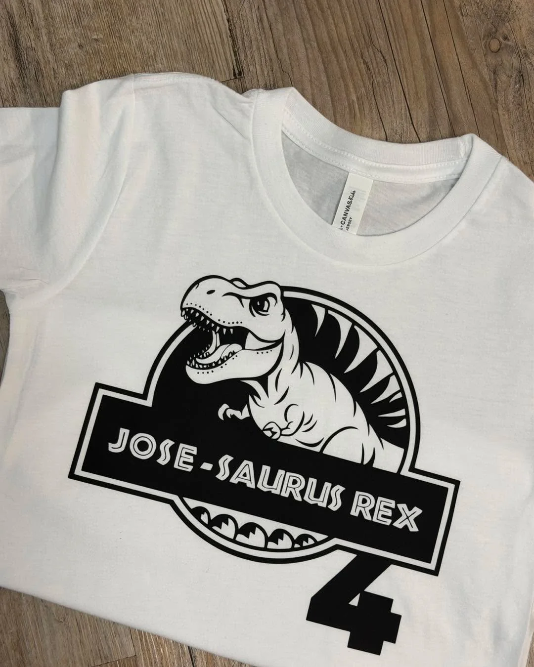 what sound does the dinosaur make?! Rooooooaaarrr  #esmeraldacustomco #ShopSmall #birthday #customtshirt