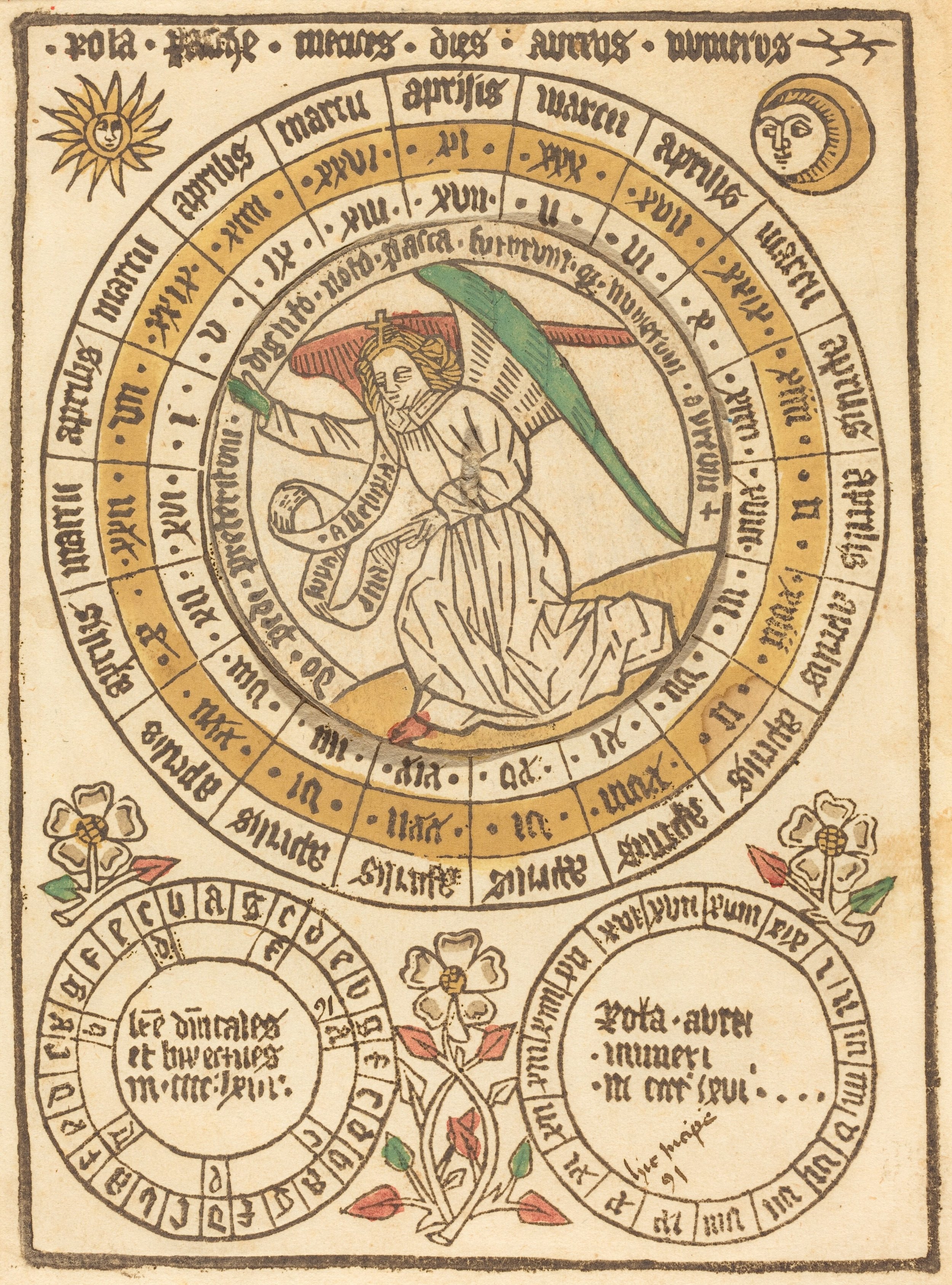 An Easter Calendar Beginning with the Year 1466 1466  German 15th Century