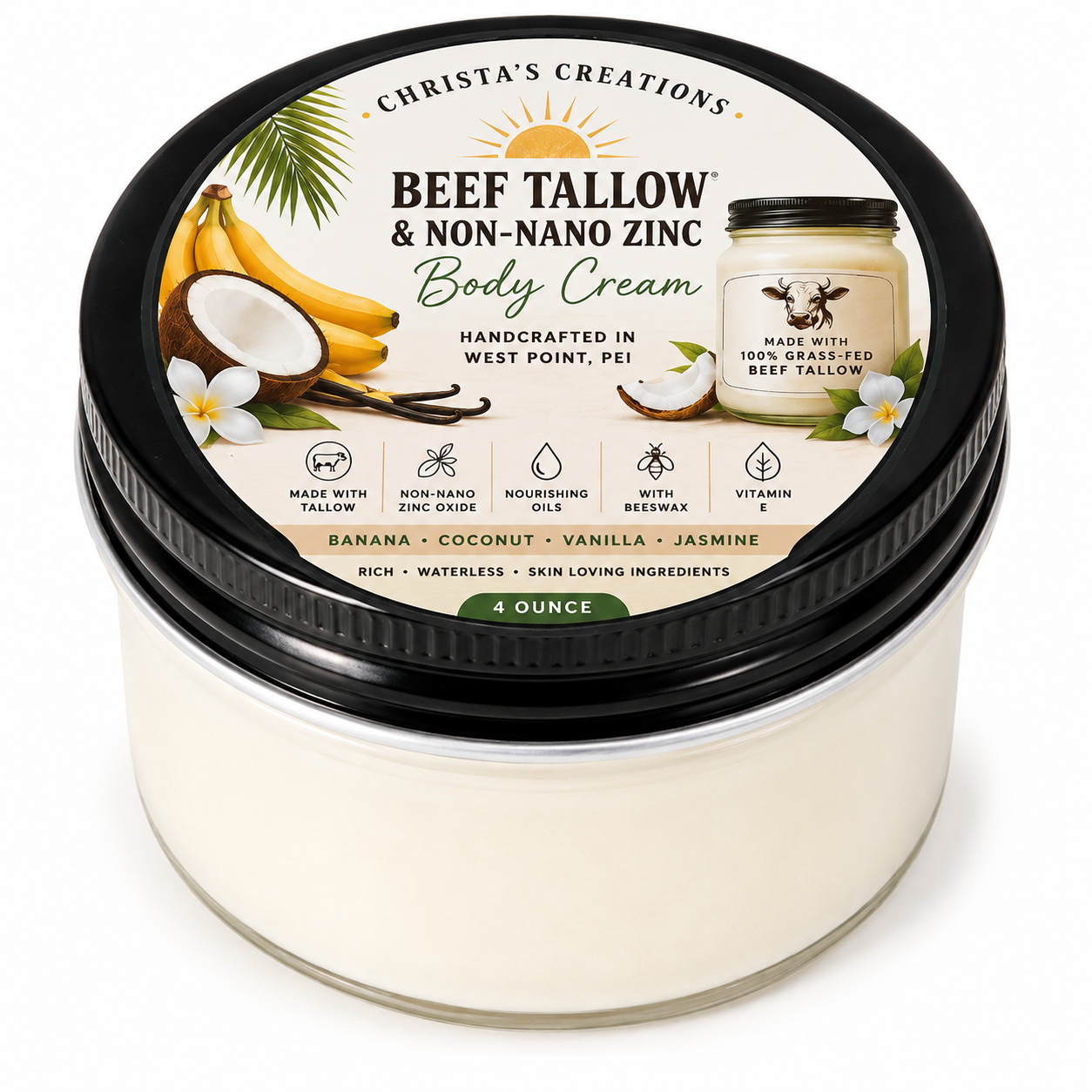 Beef Tallow & Non-Nano Zinc Body Cream