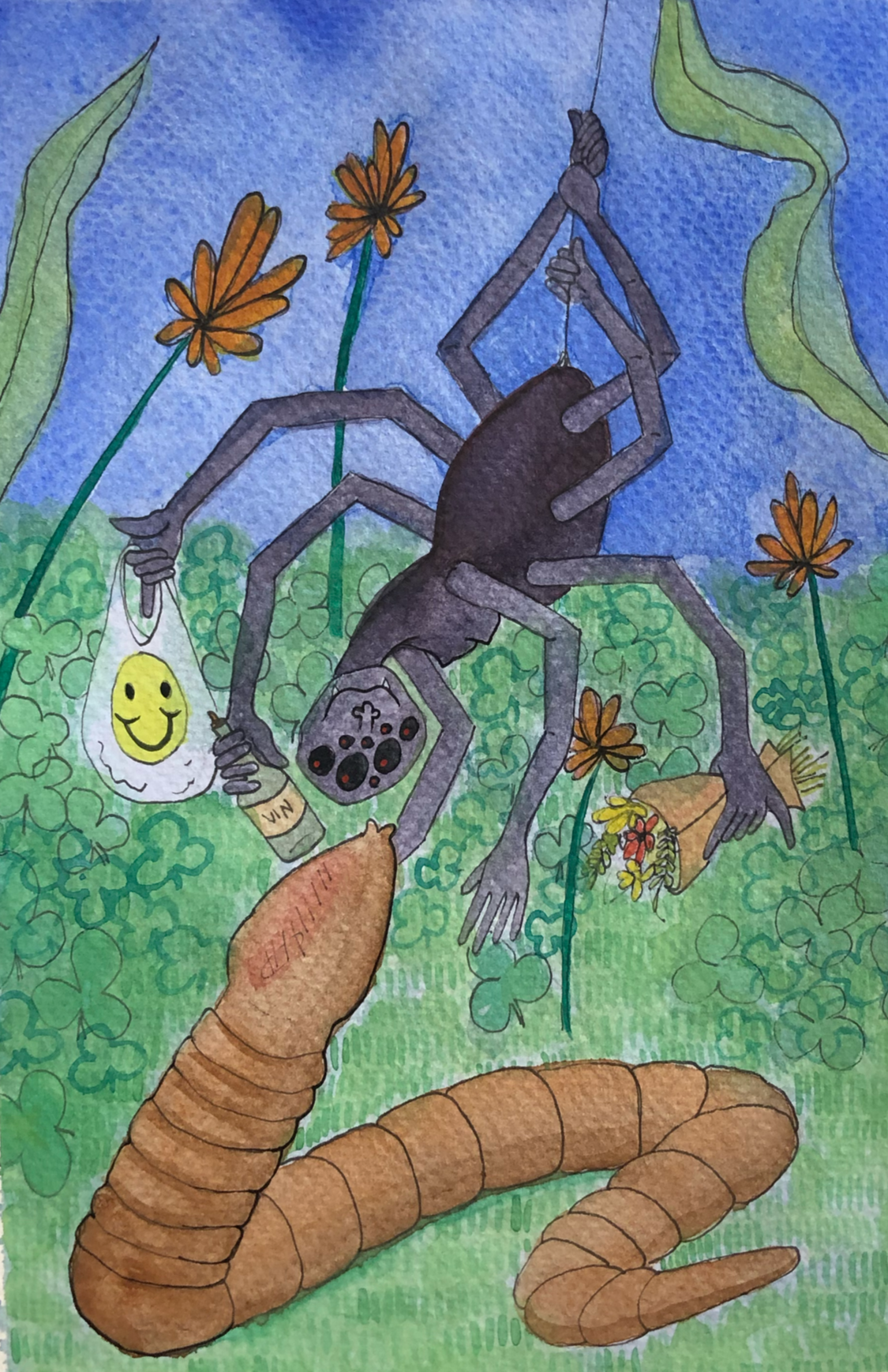 watercolour and ink 