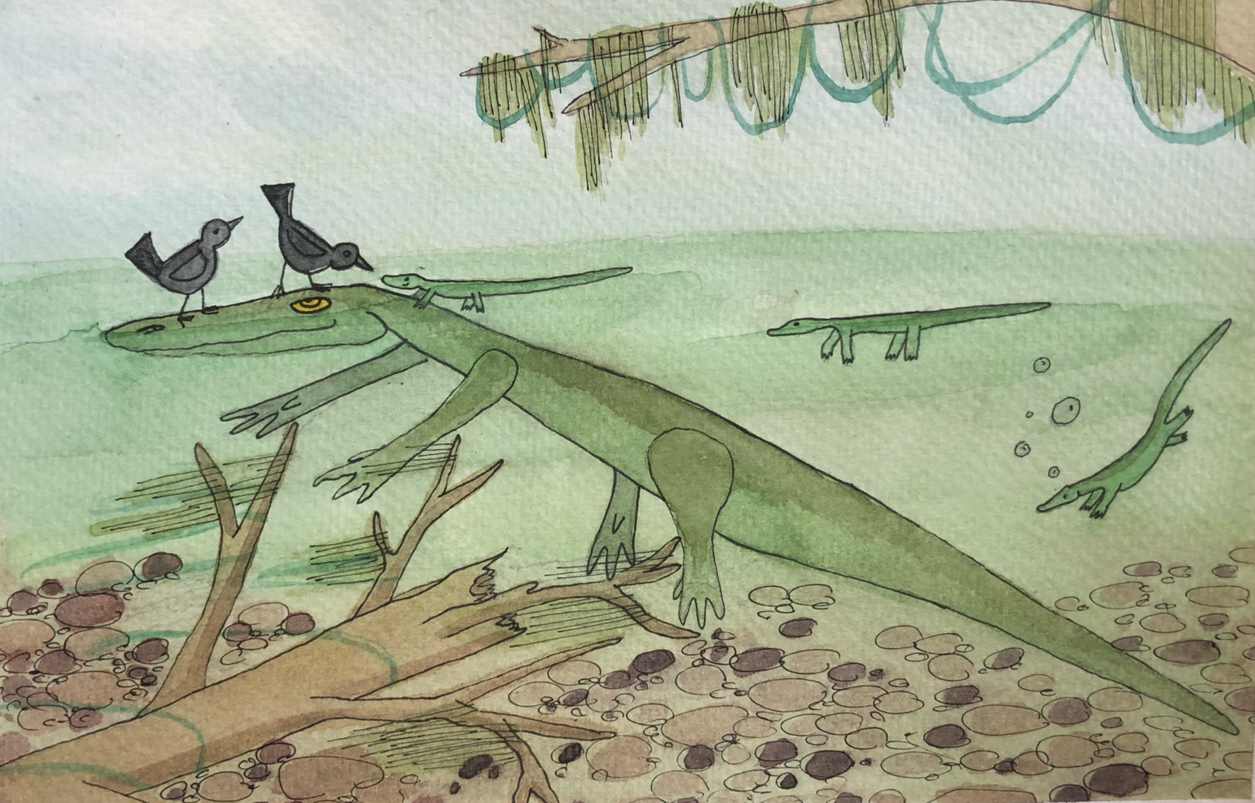 watercolour and ink 