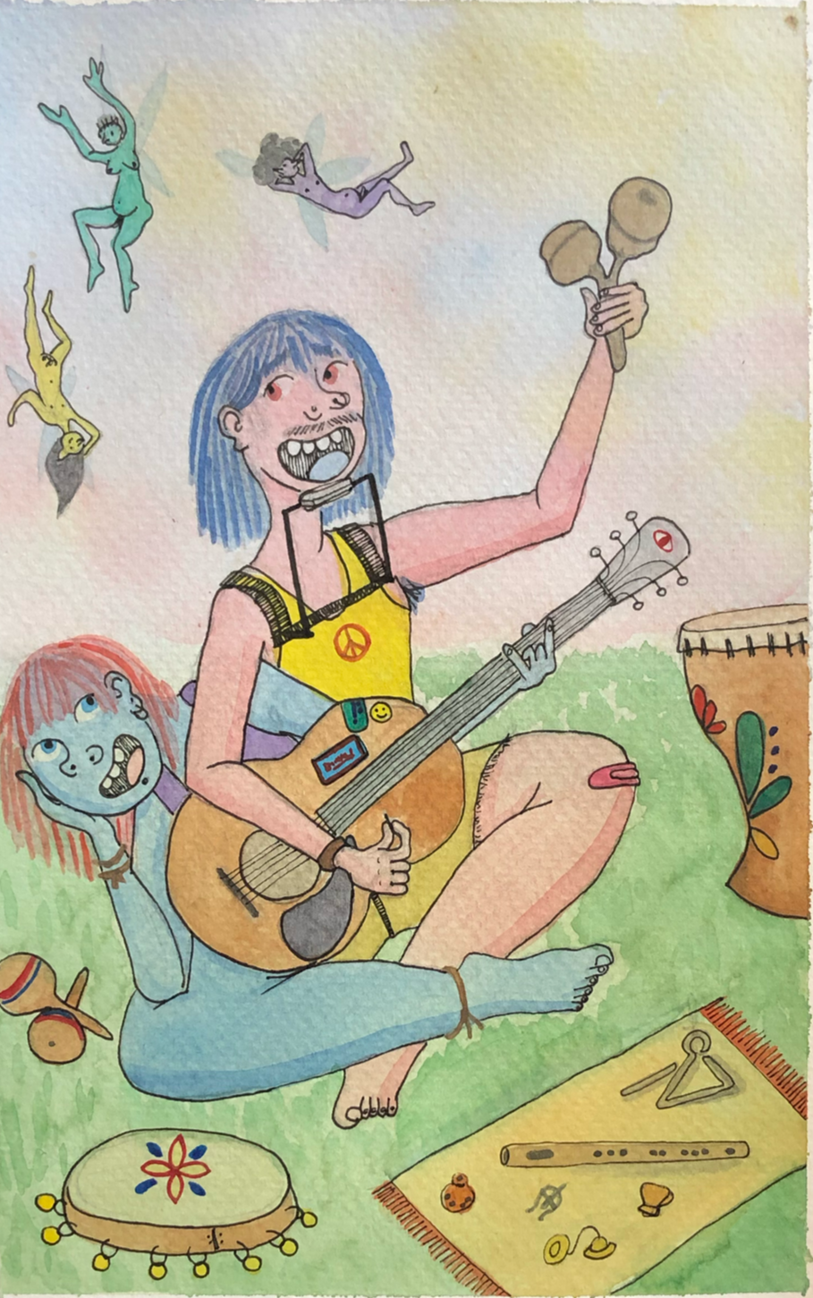 watercolour and ink 