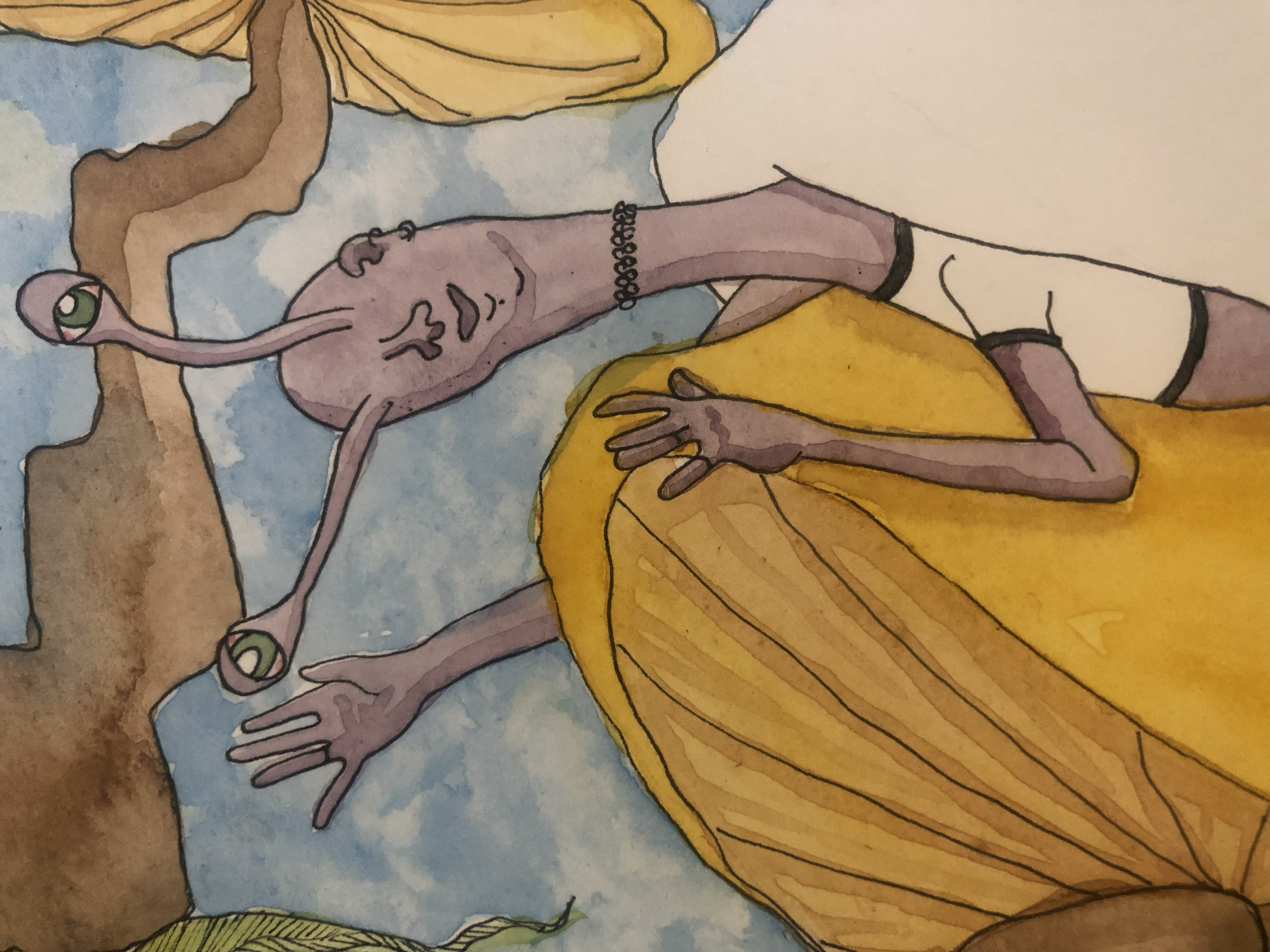 watercolour and ink 
