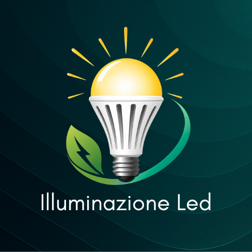 Illustrazione di una lampadina LED con foglia di energia