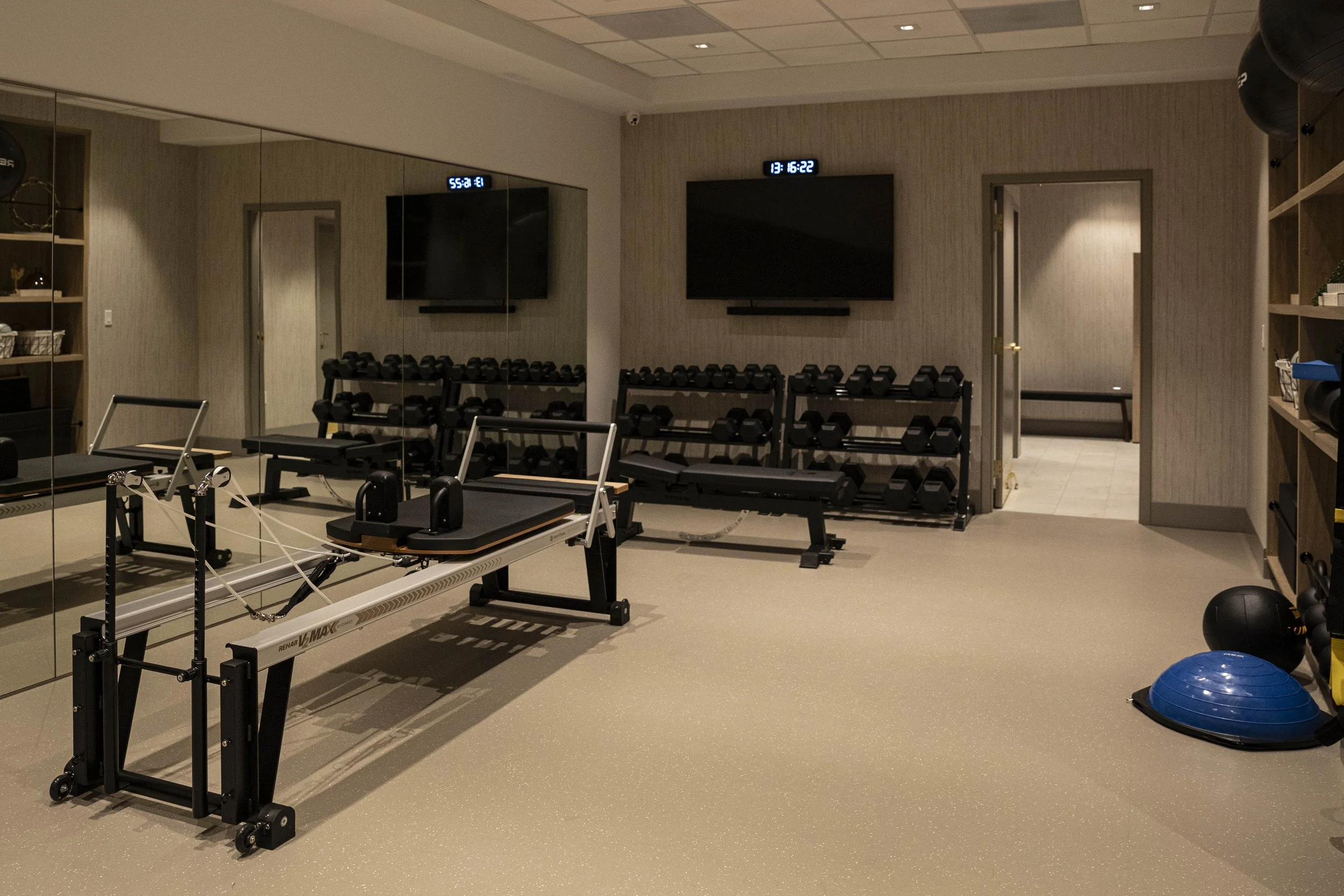 Private personal training studio at Estetica Wellness in Las Vegas with Pilates equipment and free weights