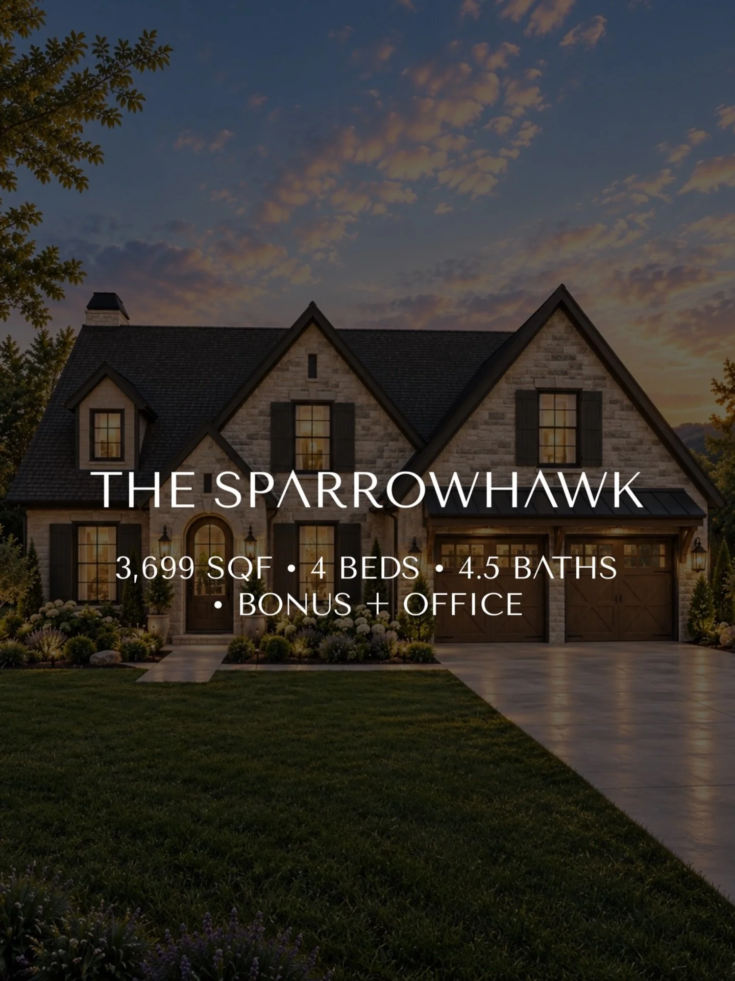 Introducing the Sparrowhawk! 

The Sparrowhawk is made for a full life - busy mornings, movie nights, a house full of friends, and plenty of room to grow. It is a home designed for the memories you haven&rsquo;t made yet. 🤍

3,699 SQFT | 4 BED | 4.5