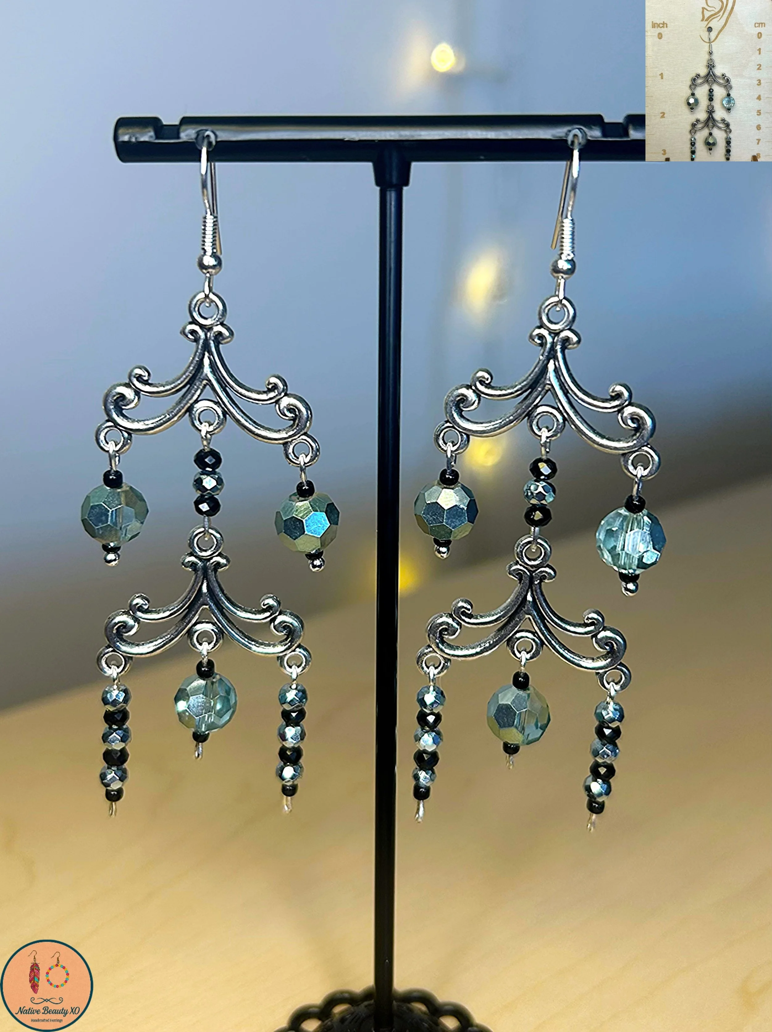 Gothic Victorian Beaded Chandelier earrings