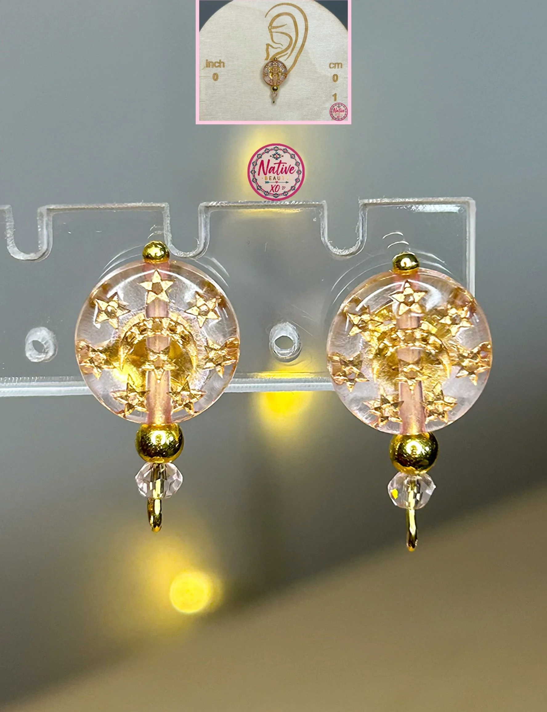 Moonlit Crystal Stud earrings, Beaded