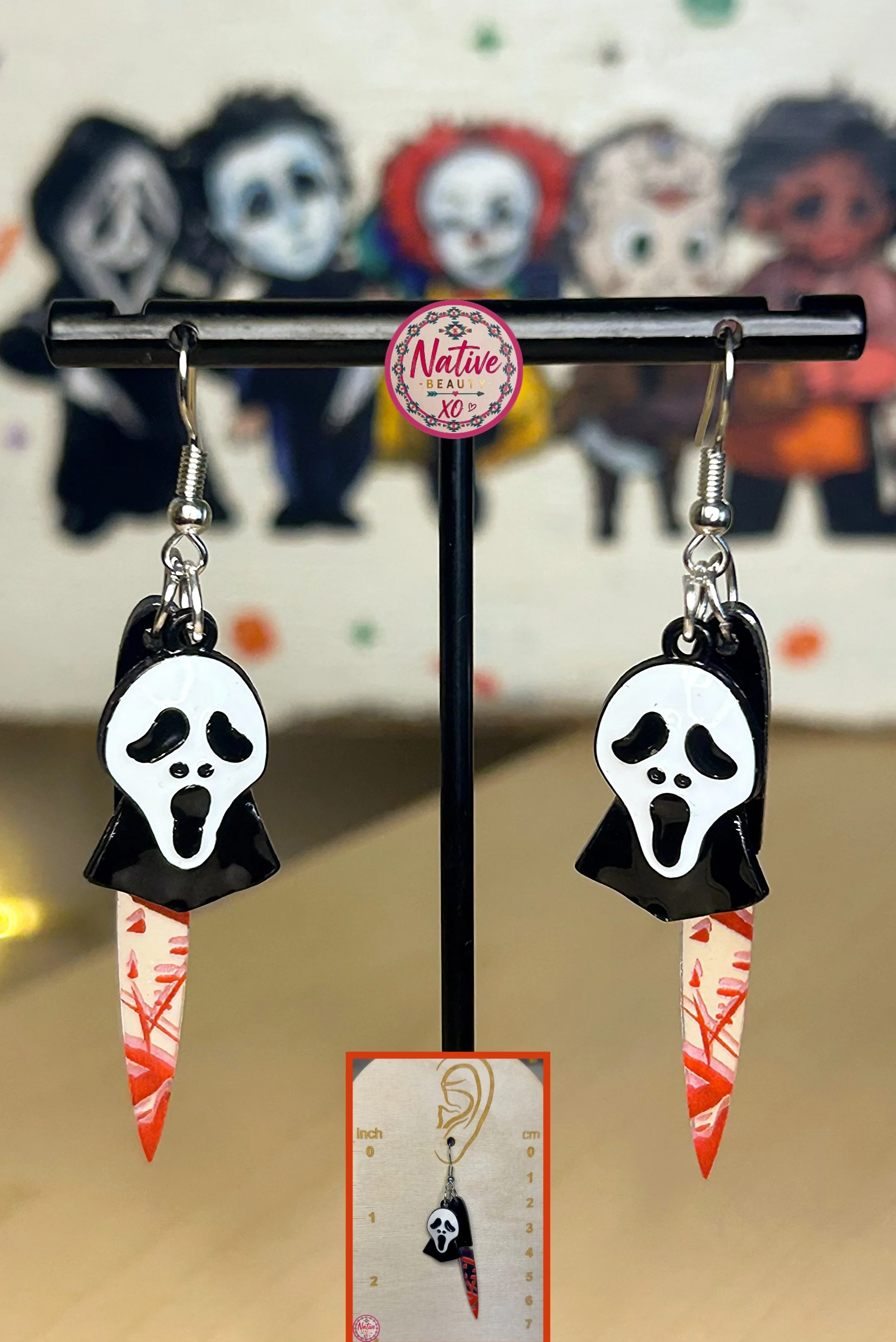 Ghostface Knife Halloween Dangle earrings