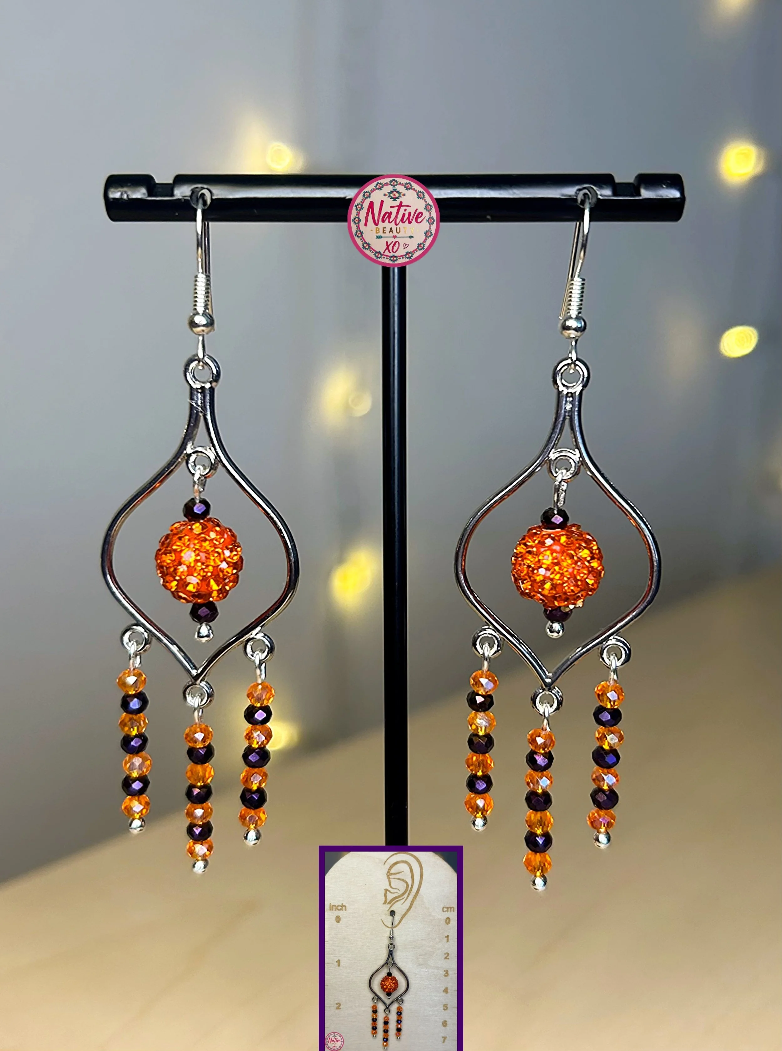 Autumn Nights Beaded Chandelier earrings