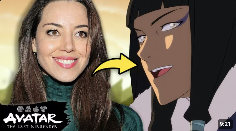 A side-by-side of a real woman with long brown hair, smiling, and a cartoon female character with dark skin, black hair, and a confident expression.