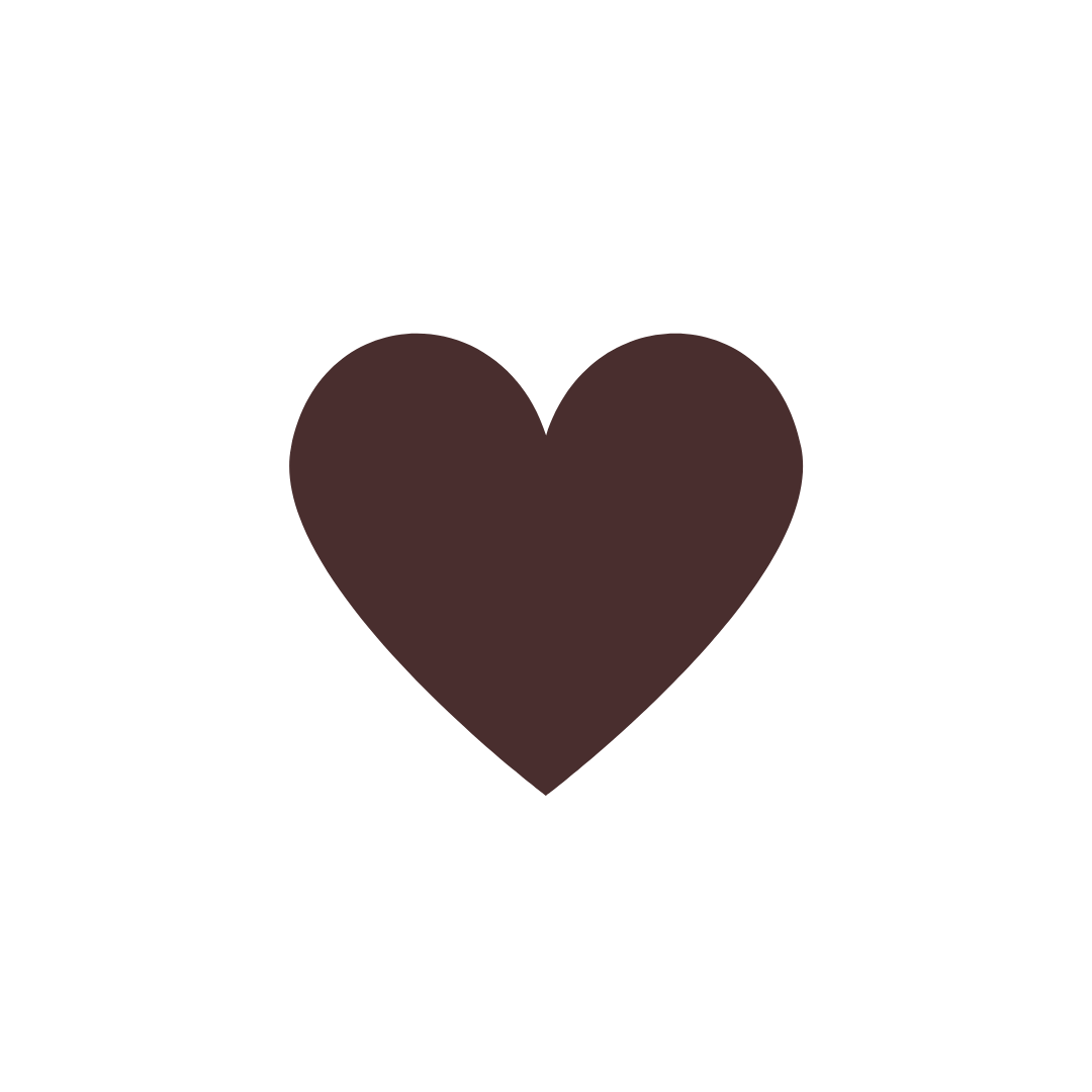Black background with a dark brown heart shape in the center.