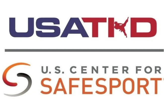 Logo of USA TKD and U.S. Center for Safe Sport.