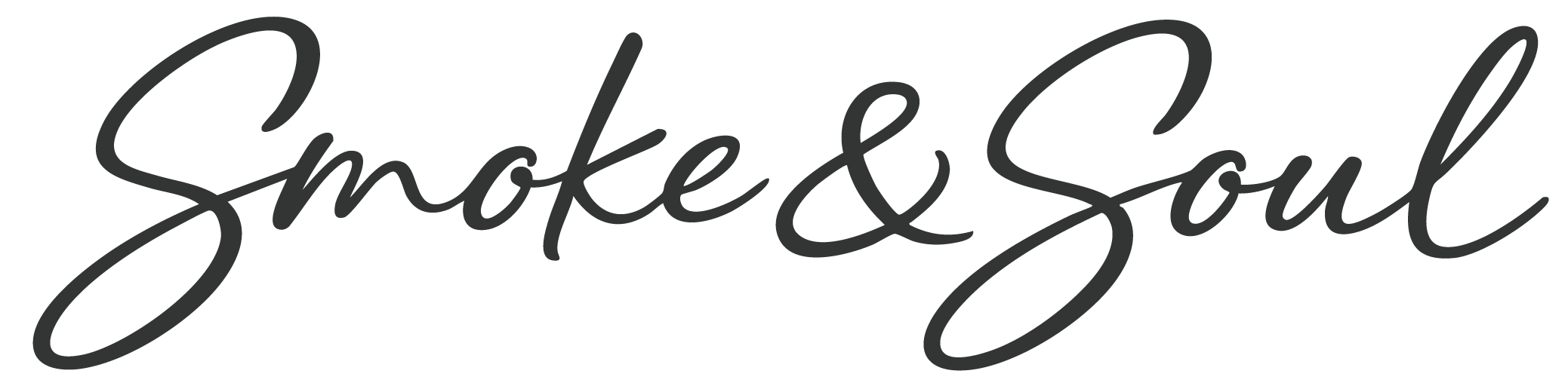 Stylized black text that reads 'Smoke & Soul' on a transparent background.