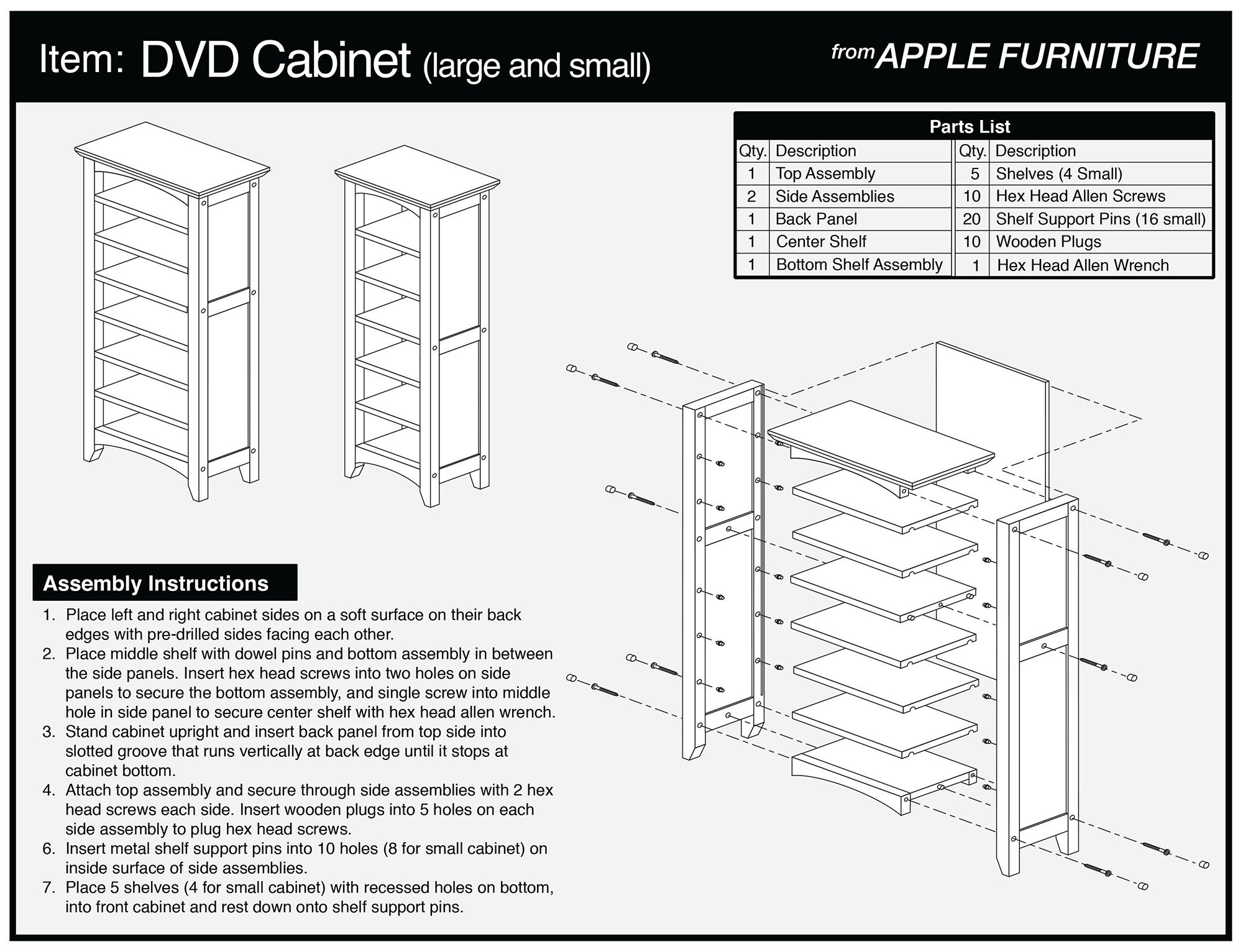 apple furniture instruction sheet dvd cabinet