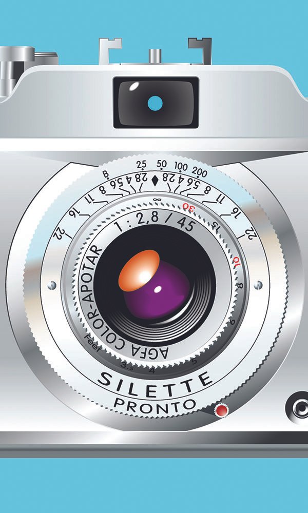 vintage agfa silette camera digital rendering