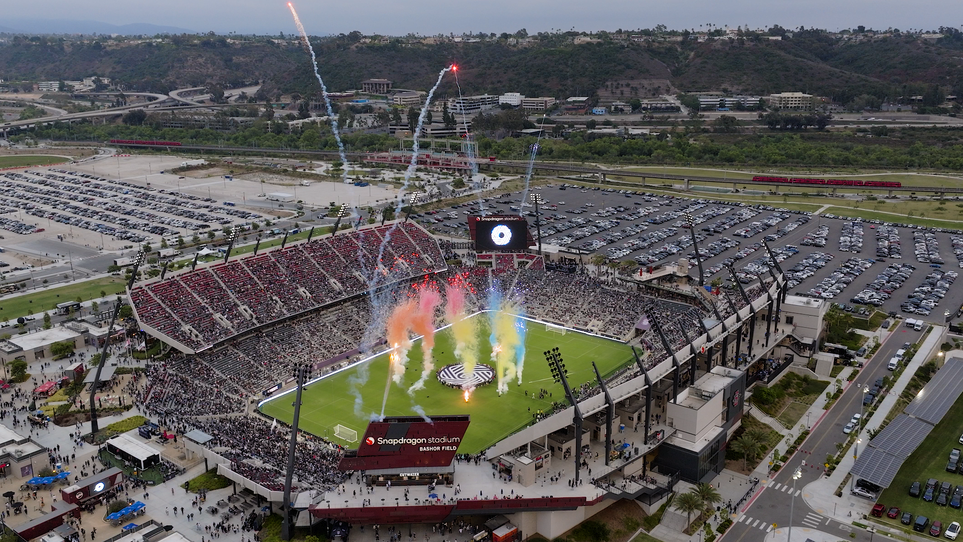 Drone work at Snapdragon Stadium in San Diego for the San Diego Football Club.