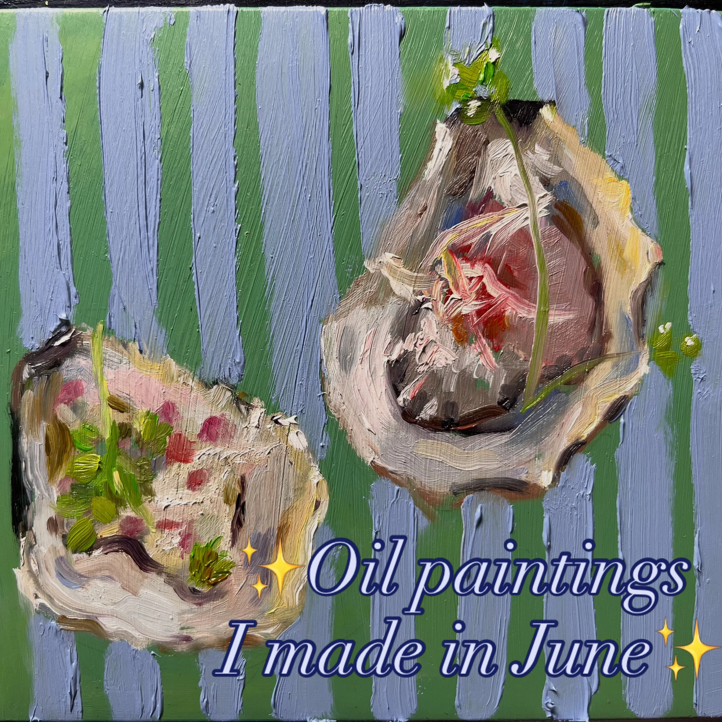 8 oil paintings - painted. 
One website - created. 
One printer - bought. 
All paintings are available on my website at bluemingsunday.com or link in bio!! 
#artsale #art #oilpainting #juneart #june