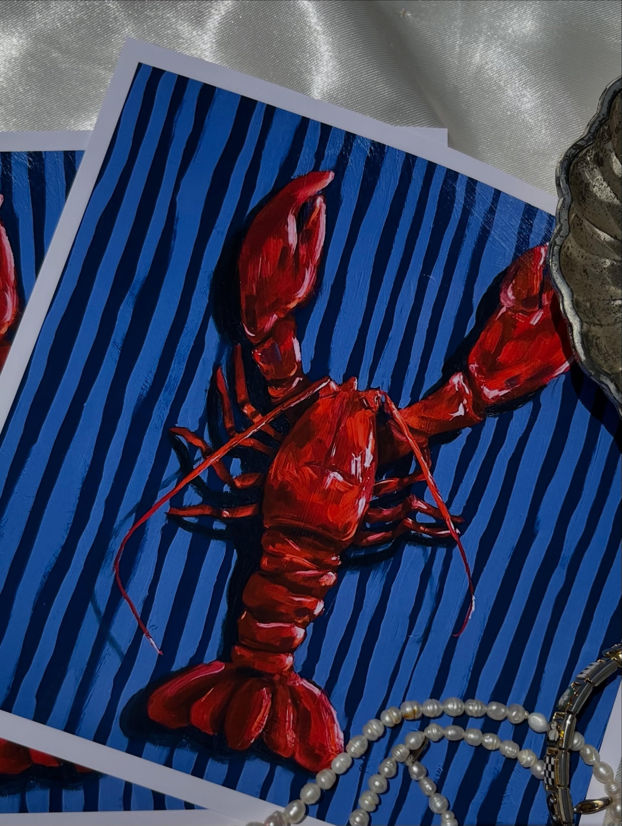 "Fresh Caught" 8" x 8" Art Prints are available on my website now (link in bio)!! 
More will be available soon as well :) 
#artprints #artprintsonline #artprintsforsale #lobsterart