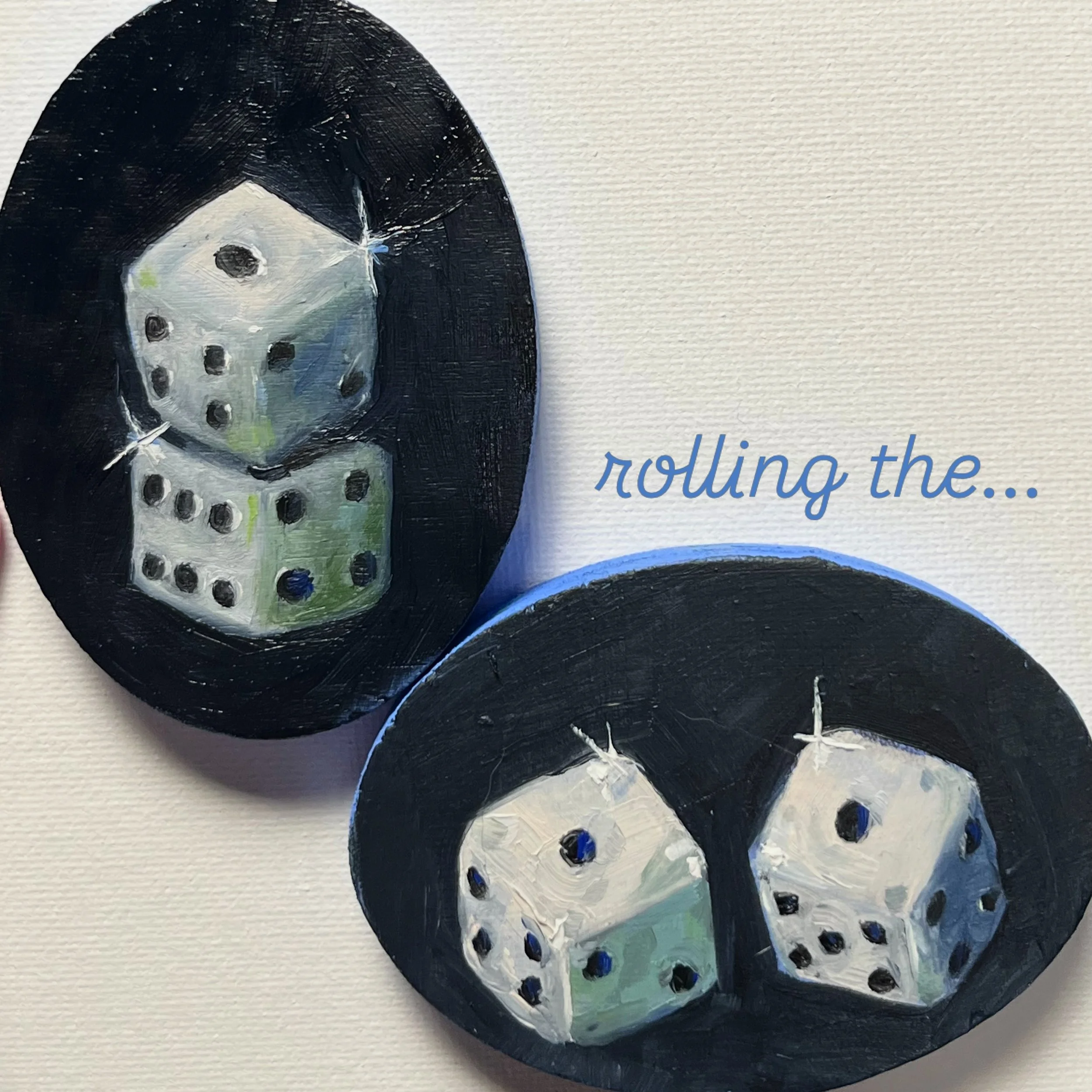 first two paintings in my mini series! 
#artwork #dice #painting