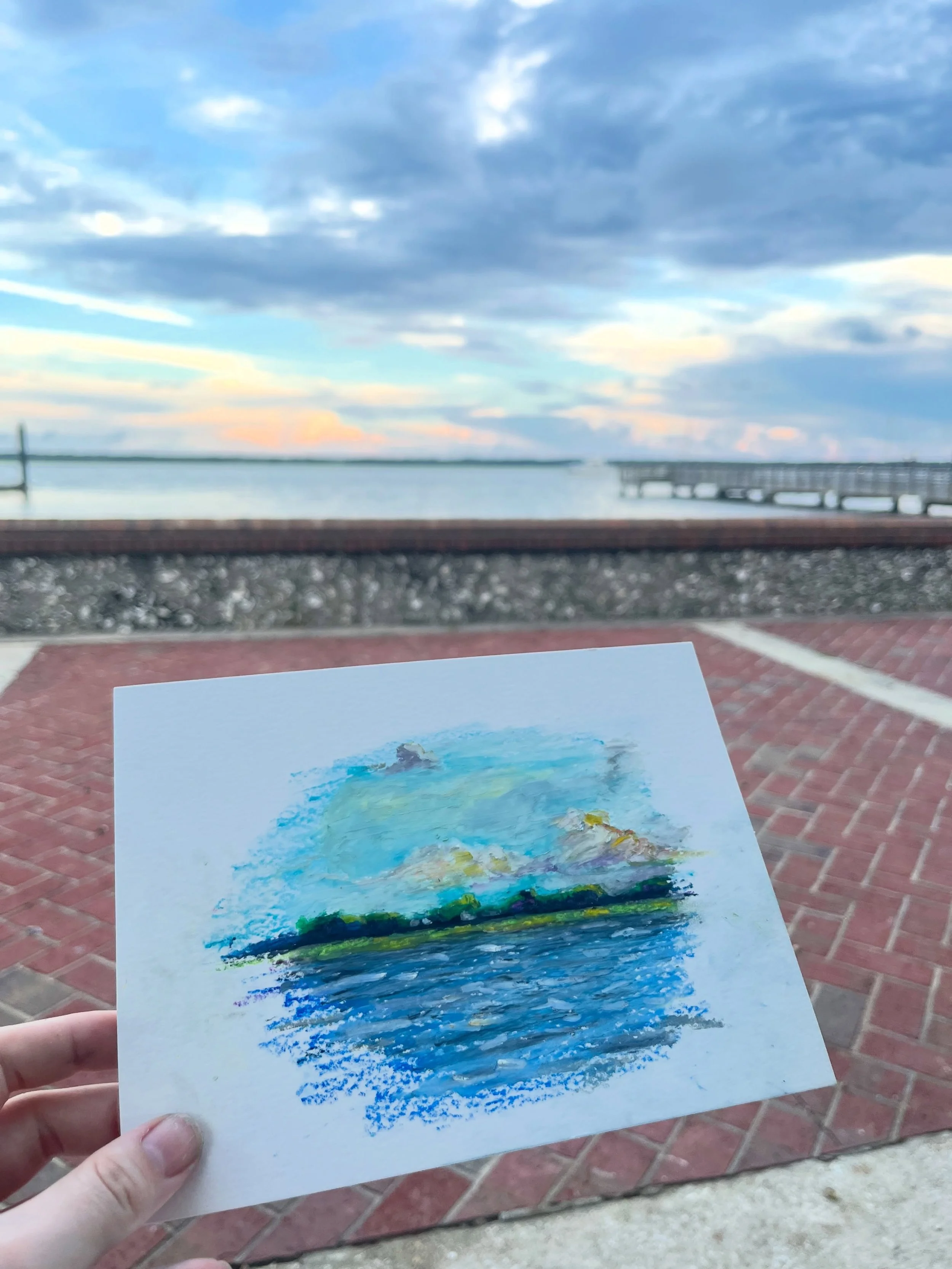 A little plein air oil pastel drawing I did yesterday. I had an older man walk by and compliment it so i gave it to him. I will probably be doing more plein air painting and drawing in the future, it was pretty nice!
.
.
#artist #pleinairpainting #oi