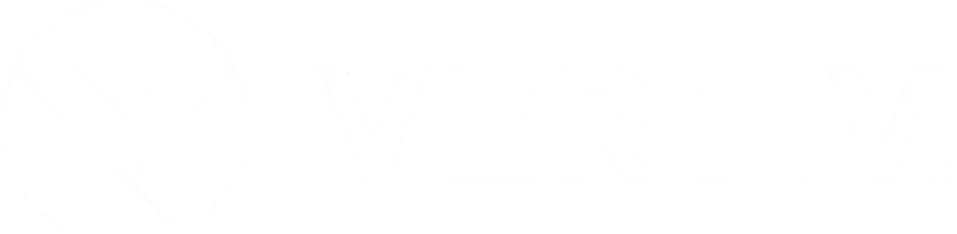Company logo with a checkmark inside a circle and the word "VERTIV" next to it.