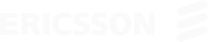 Ericsson logo with black background and white text