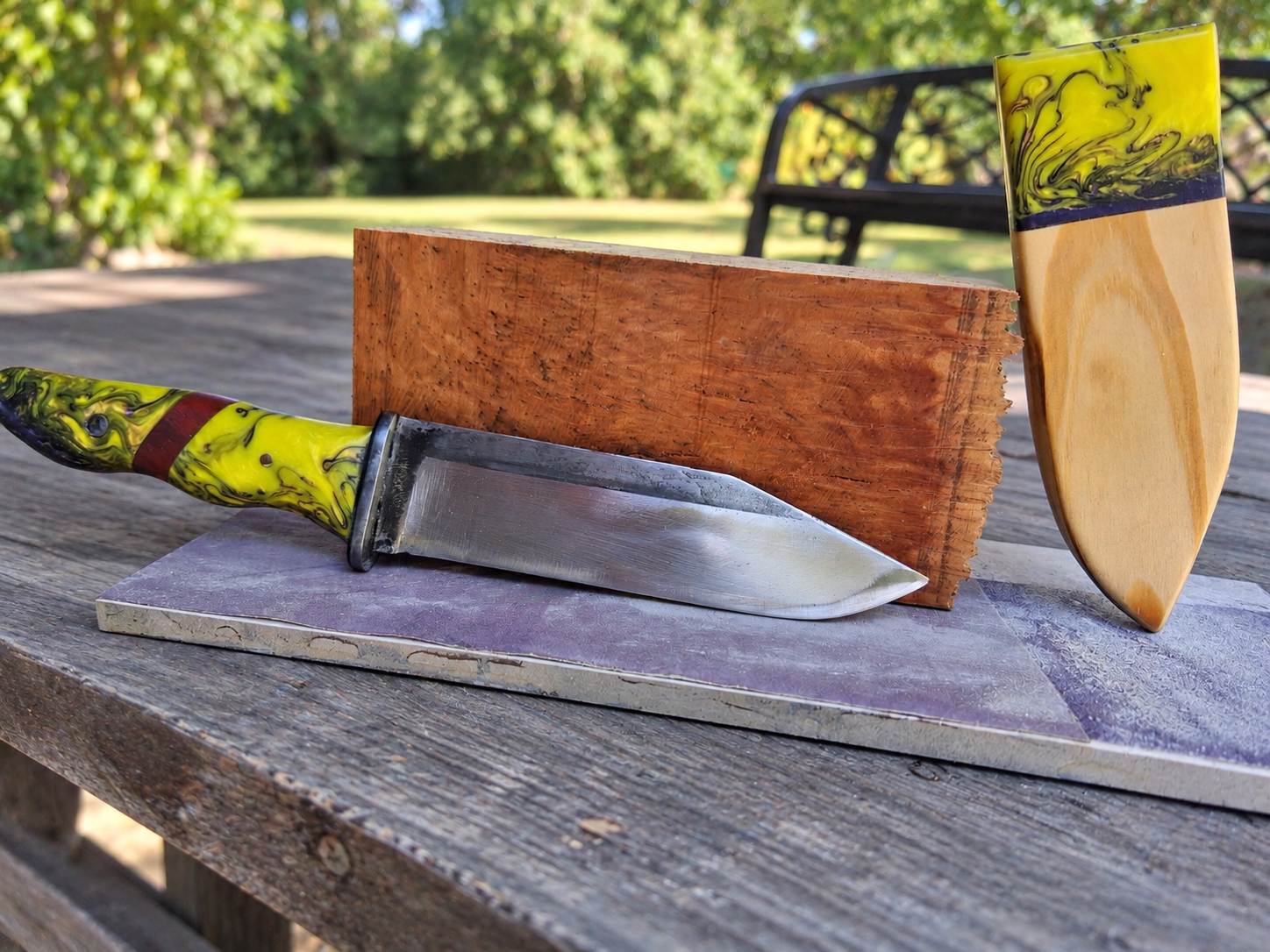 Custom Handmade Banana Grape Knife & matching Scabbard
