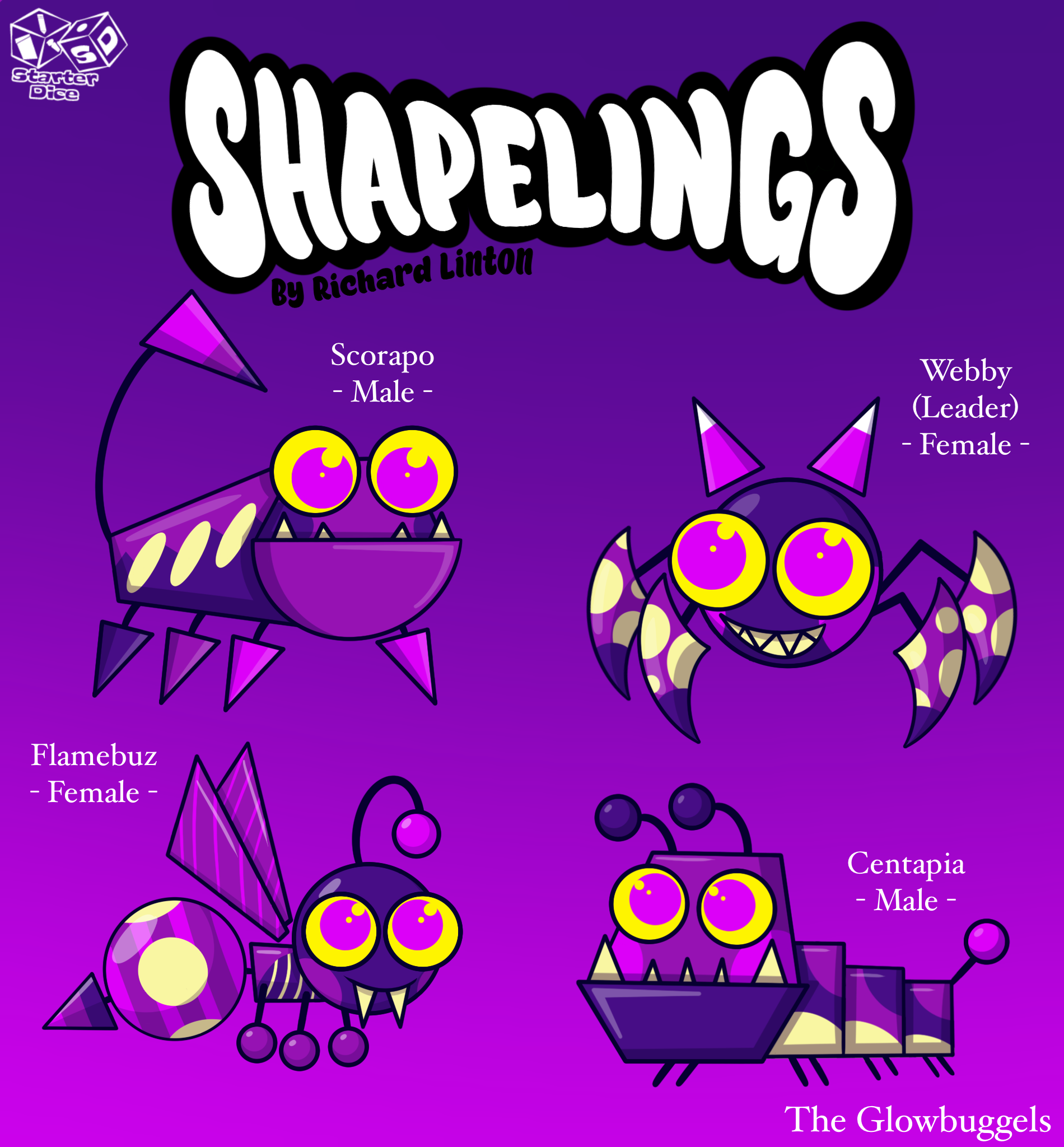 The Glowbuggels love the dark! It lets them create neat shows and glowing decor from webs to saliva on the walls of their cave! Despite being friendly they are very shy and will flee even if they are praised for their talent.