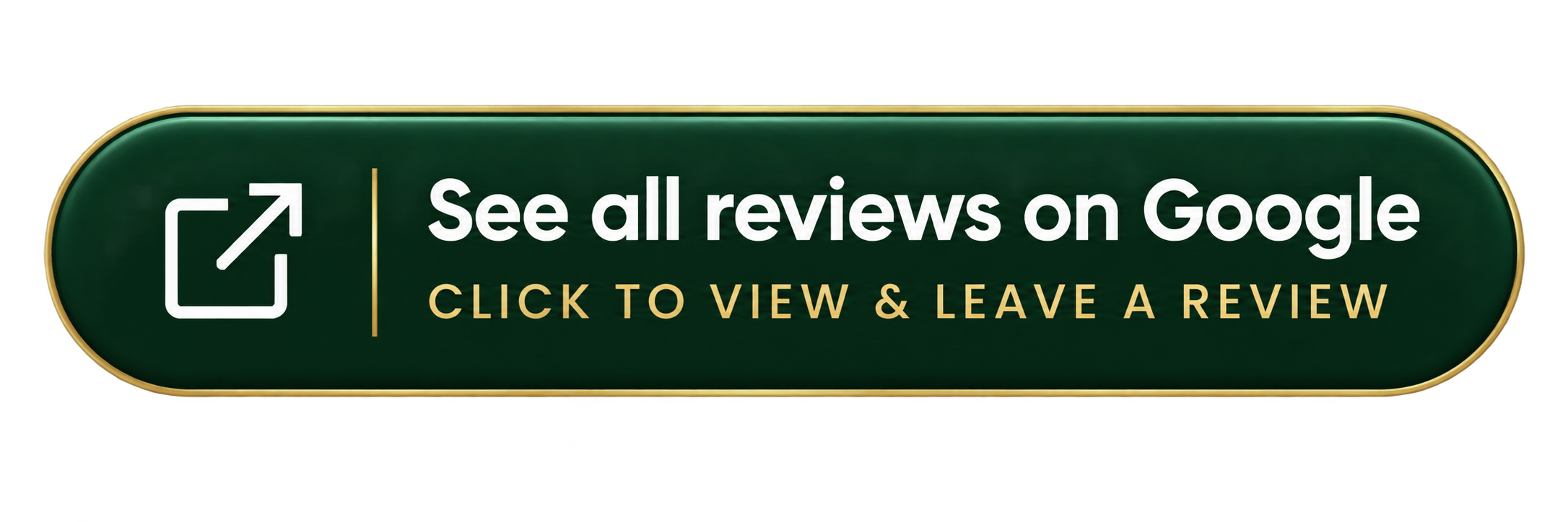 Green oval button with white arrow icon and text that reads 'See all reviews on Google' and gold text 'Click to view & leave a review'.