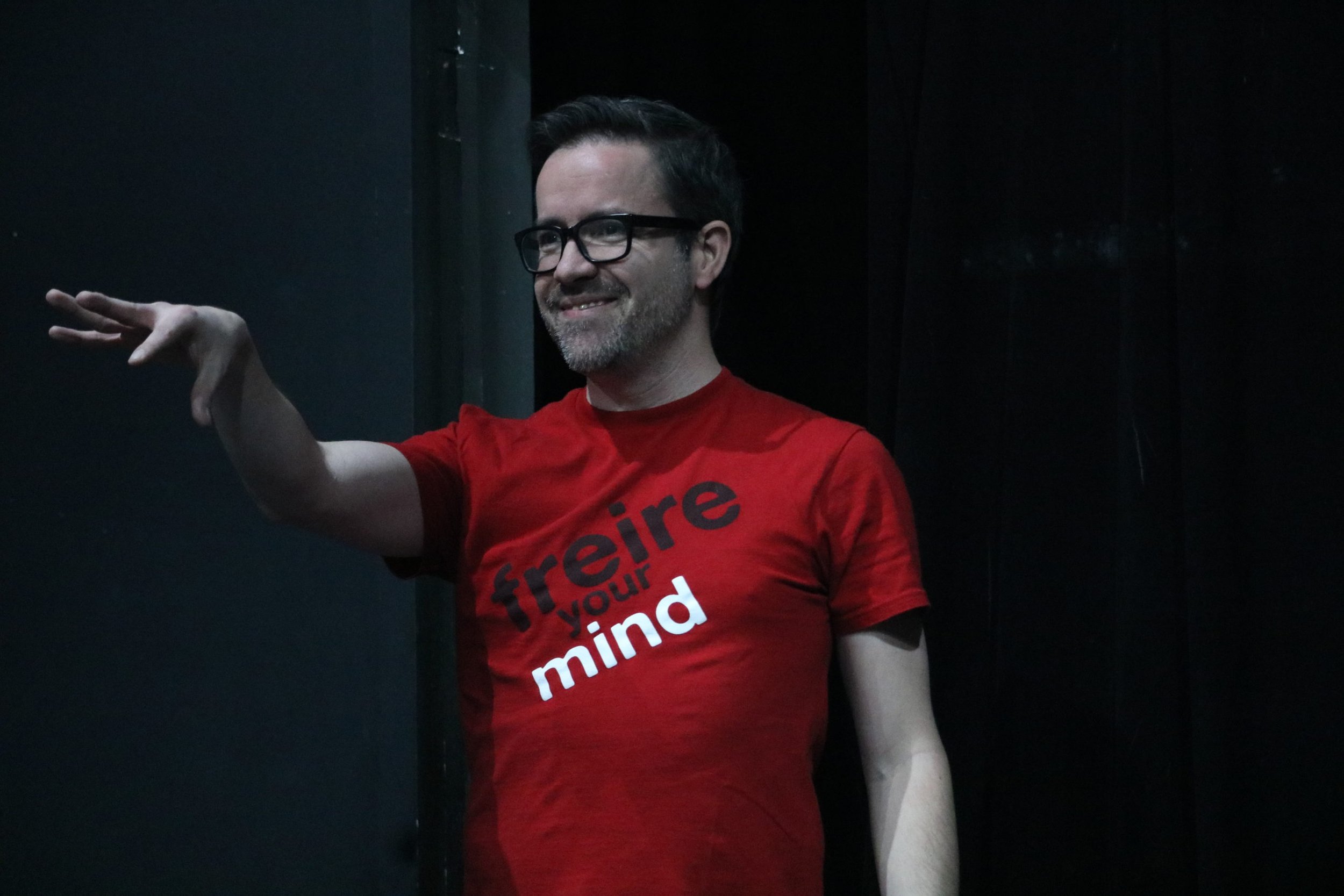 Alex facilitating a Theatre of the Oppressed workshop in Santiago, Chile.