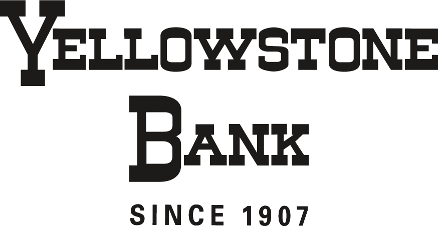 Log for Yellowstone Bank with the words Yellowstone Bank, Bank, and Since 1907 in black text on a transparent background.