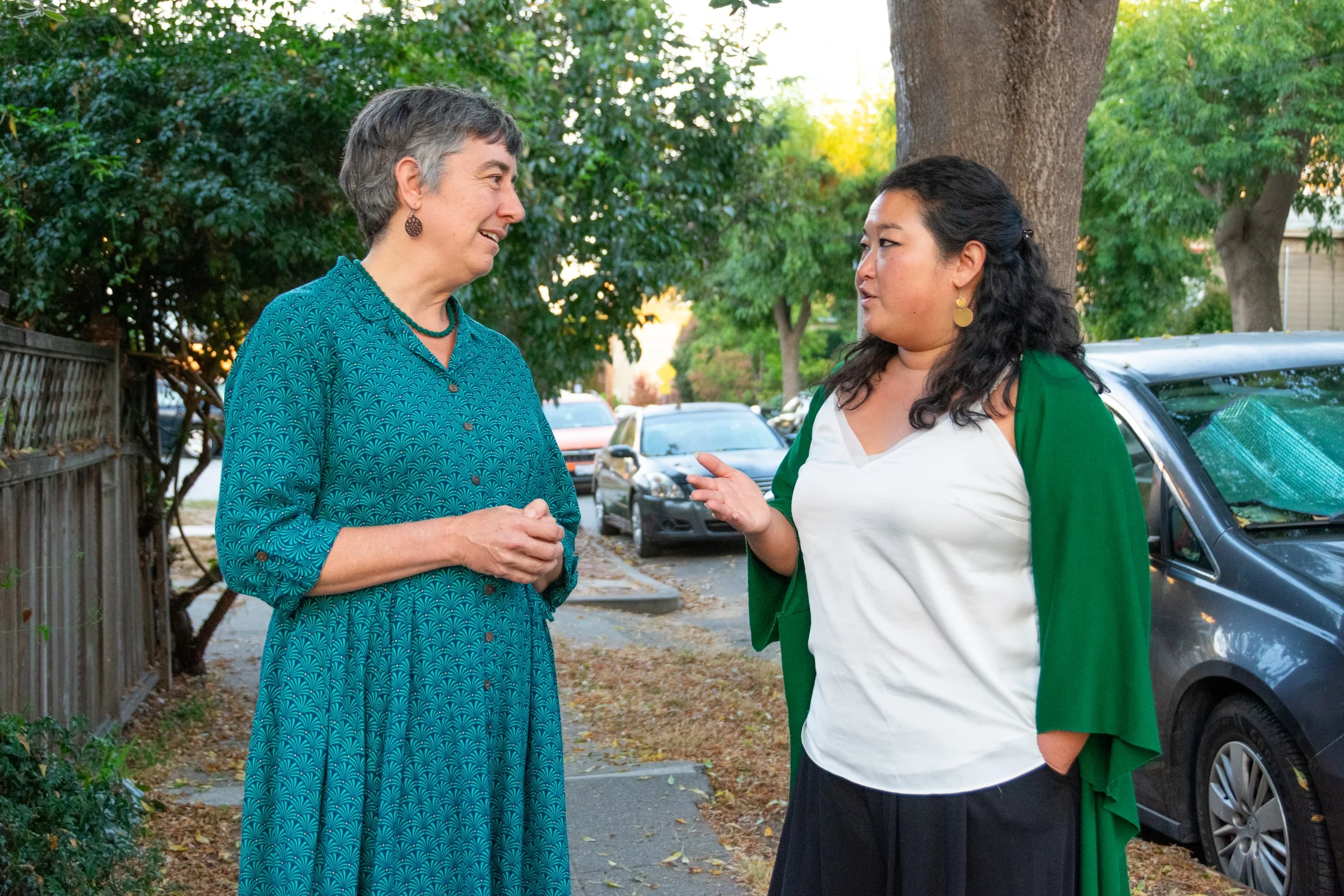 Daria Wrubel laughing with a supporter