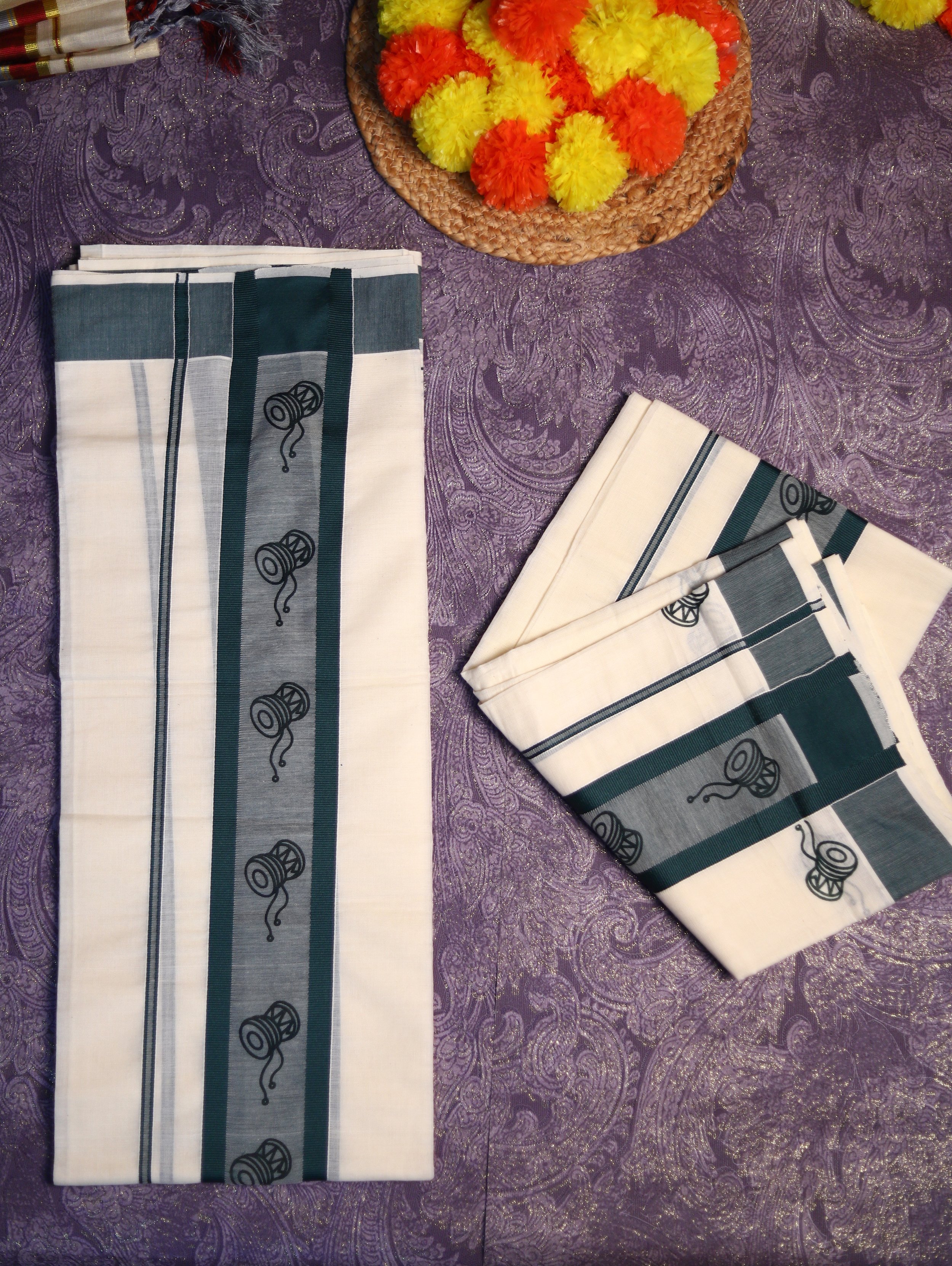 Elegant Cotton Tissue Set Mundu