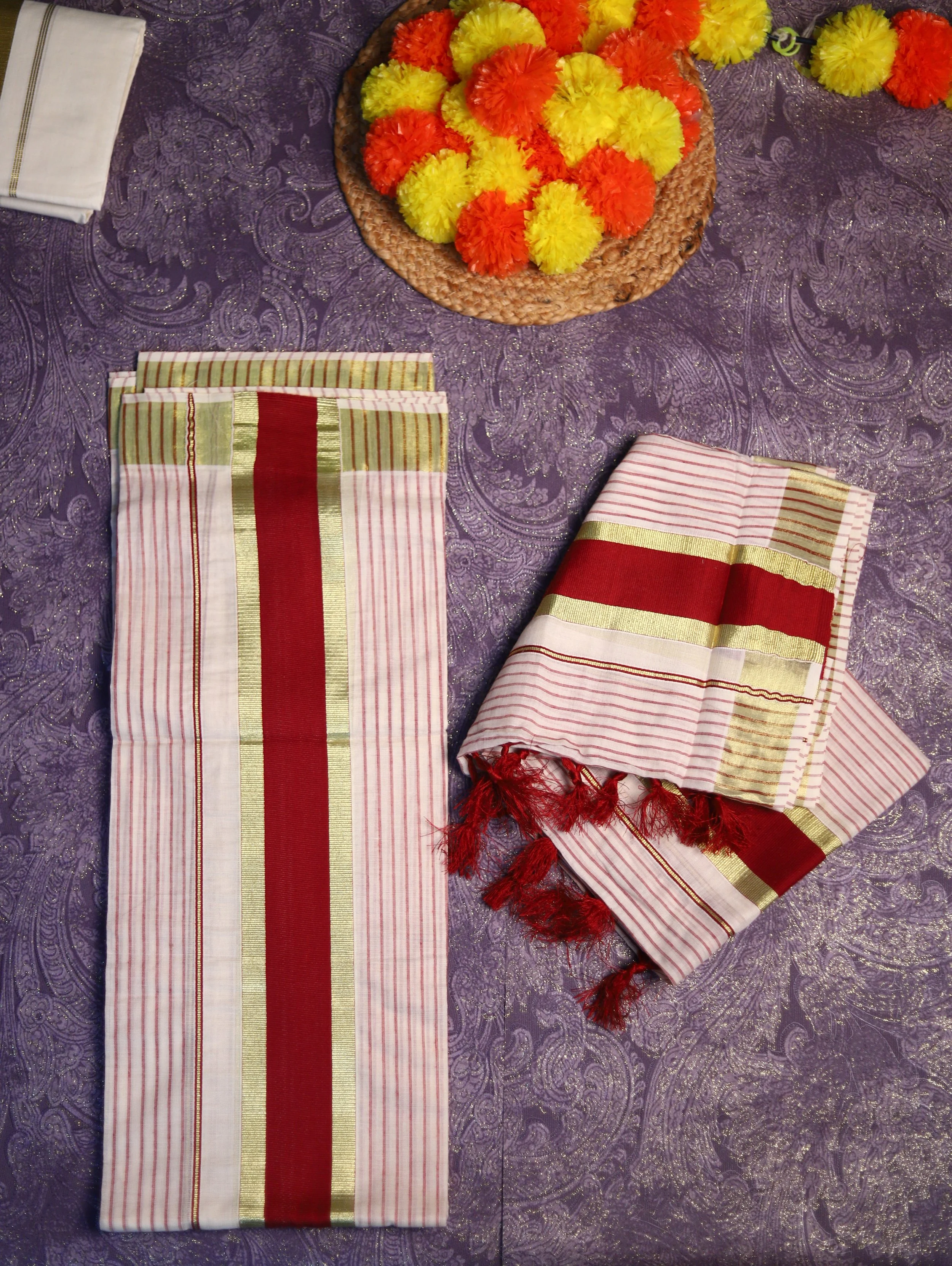 Exquisite Cotton Tissue Set Mundu