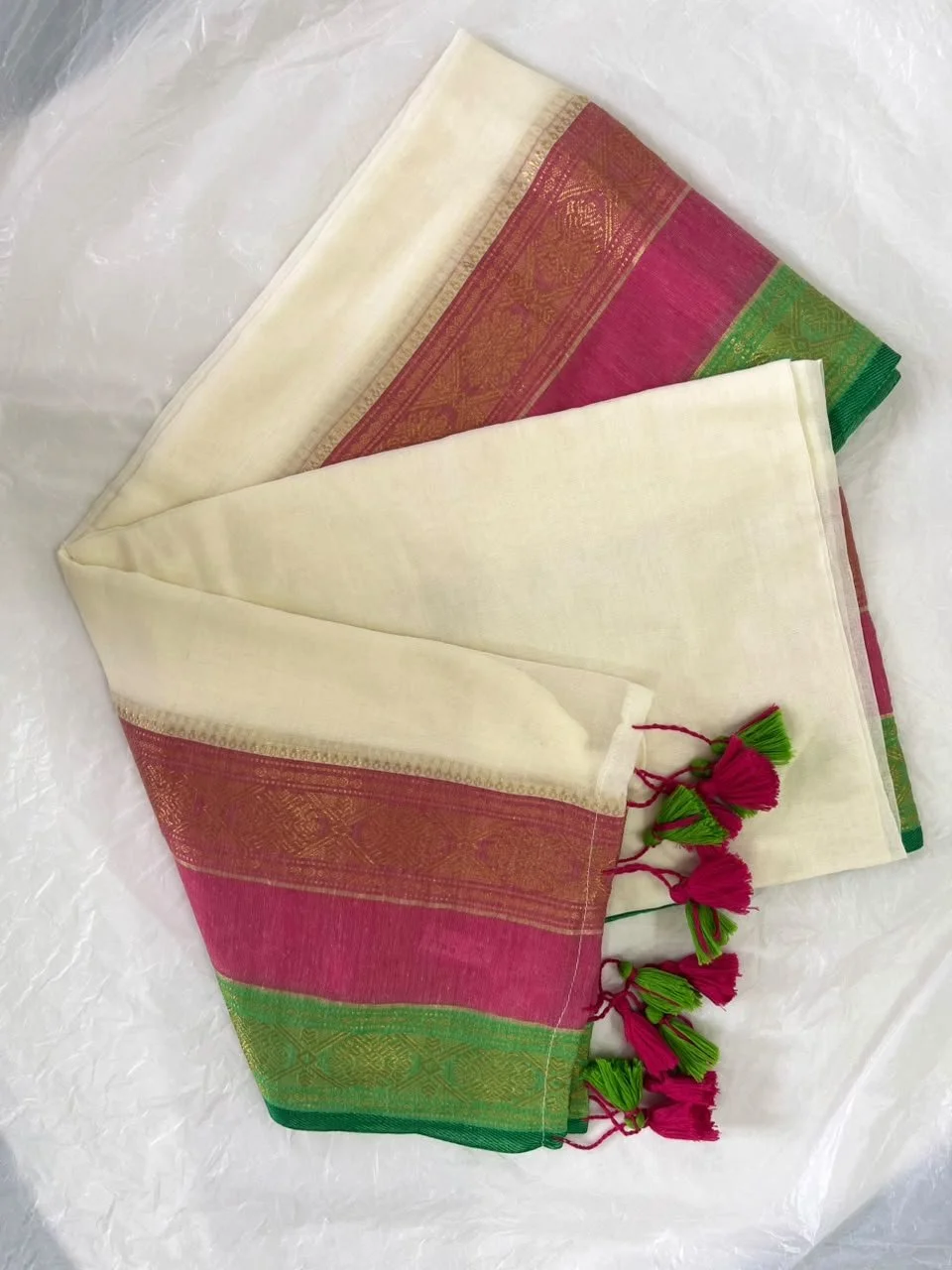 Mul Cotton Shawl with Vibrant Borders