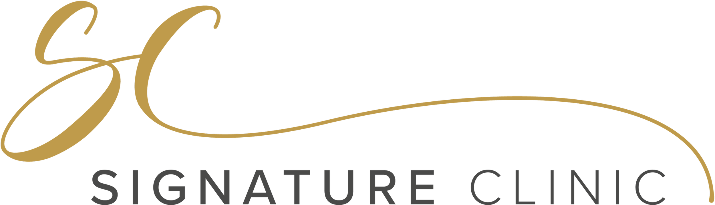 Logo with a large stylized gold number 26 and a black and blue underline, with the word 'SIGNATURECLINIC' written underneath.