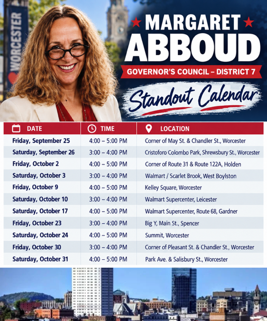 Margaret Abboud Announces Fall Standout Calendar for Governor's Council Campaign