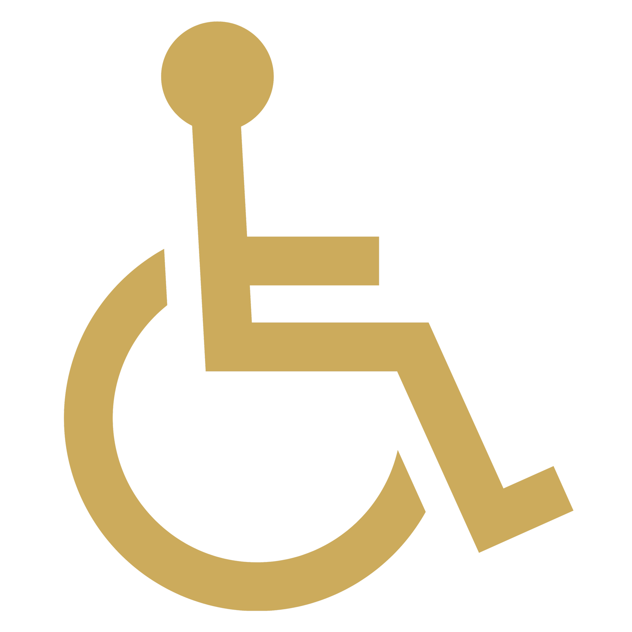a gold outline of a disability symbol