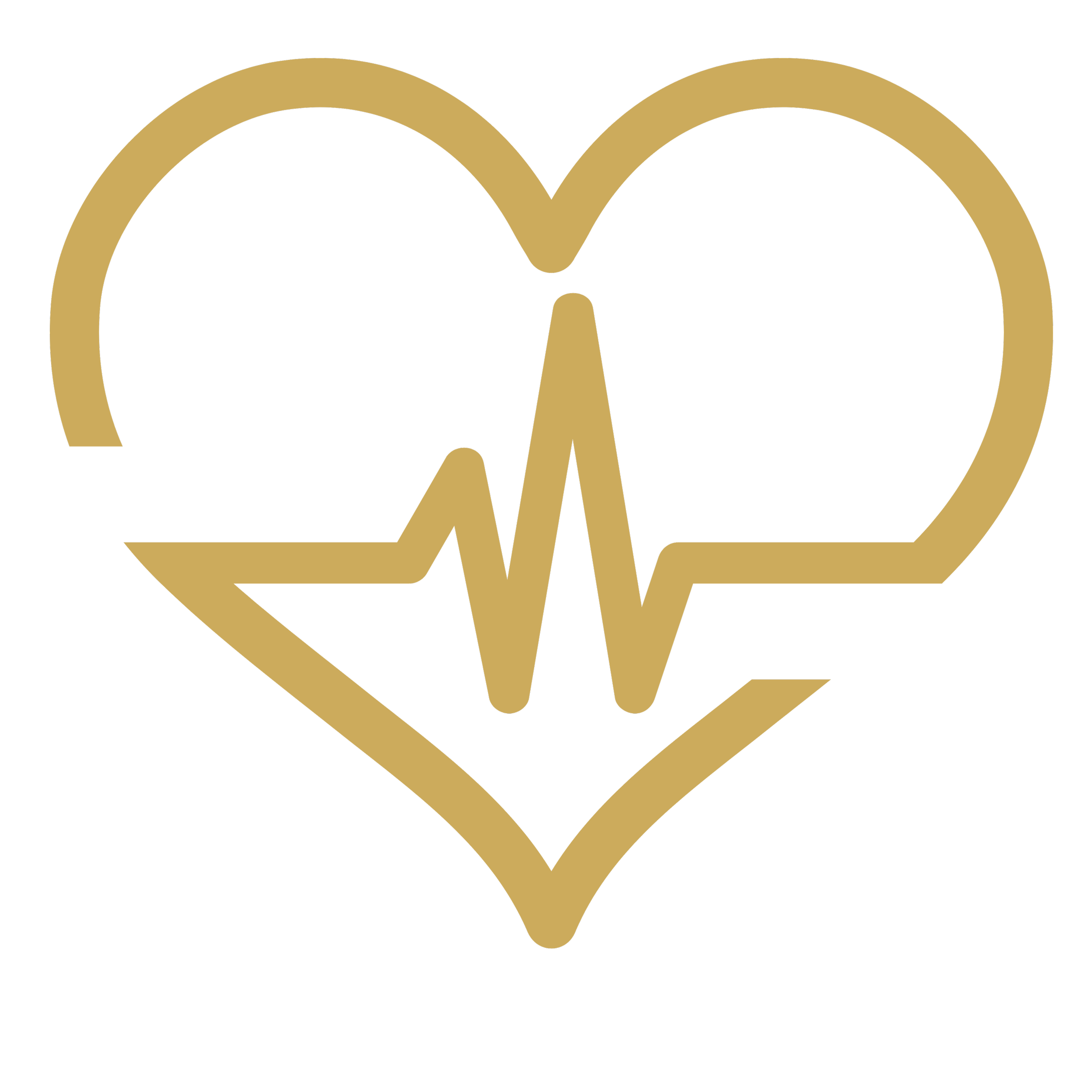 Gold emblem of a heart shape