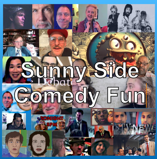 Montage of Sunny Side Comedy Fun projects and teams.